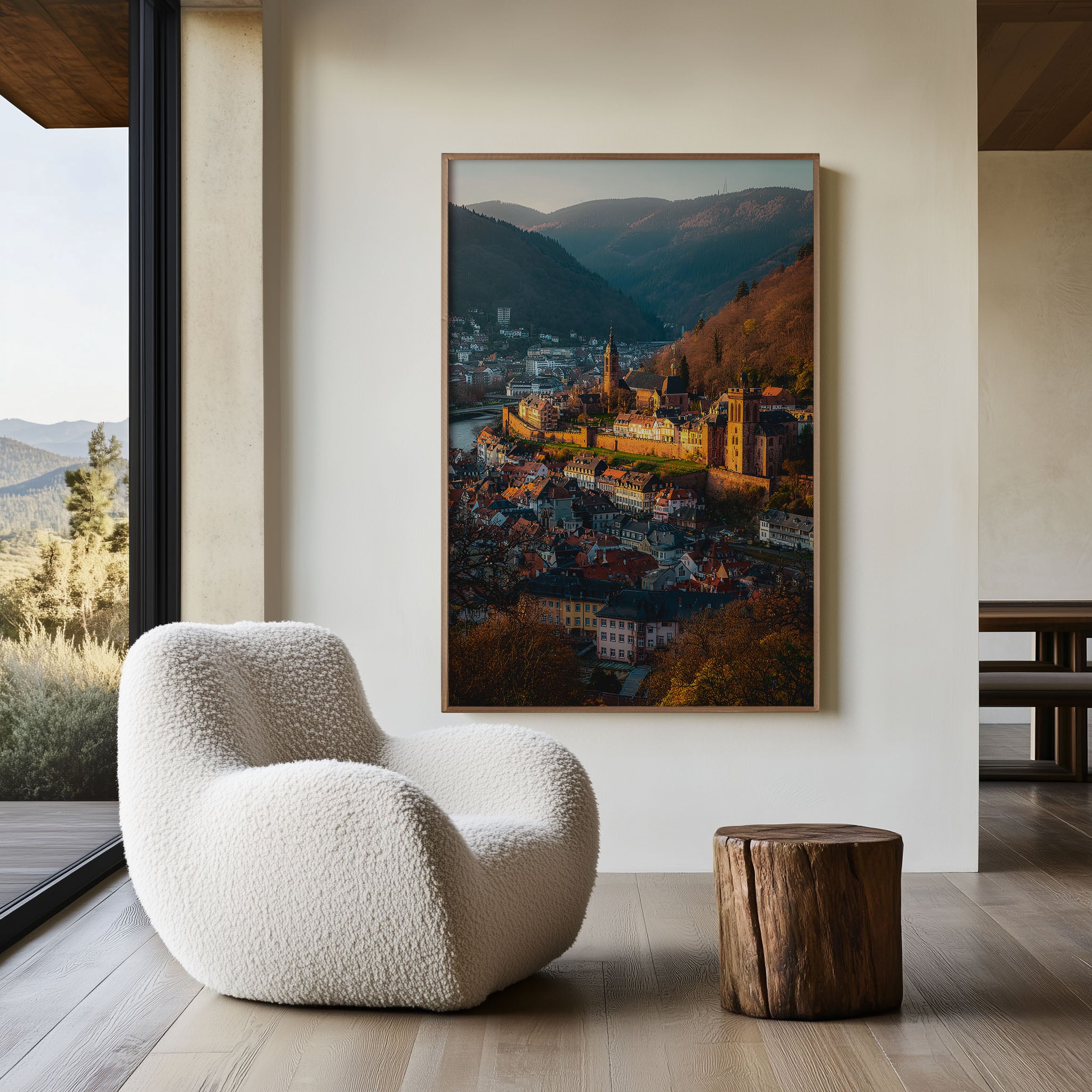 Heidelberg Old Town Golden Hour Wall Art | Germany Autumn Castle Cityscape Print | European Travel Photography