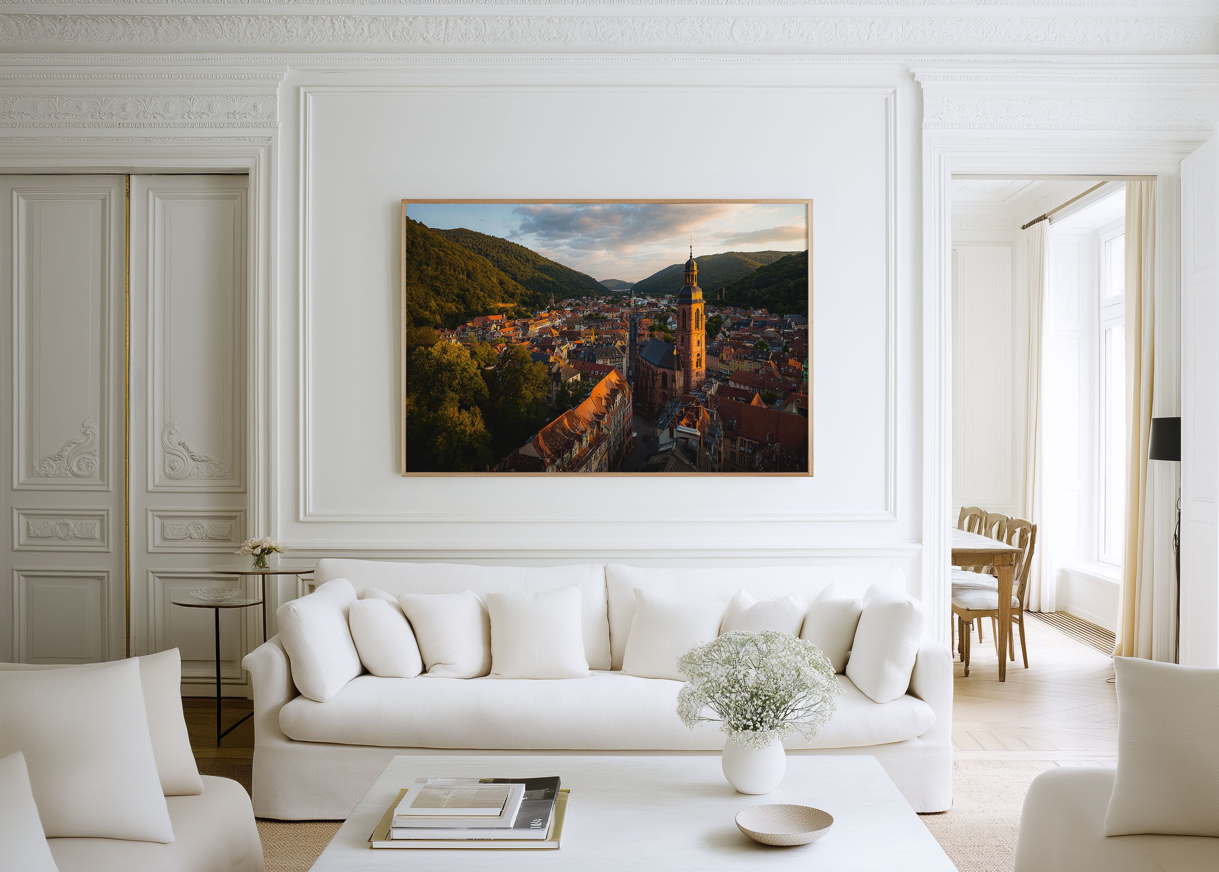 Heidelberg Germany Old Town Wall Art Print – Sunset Cityscape