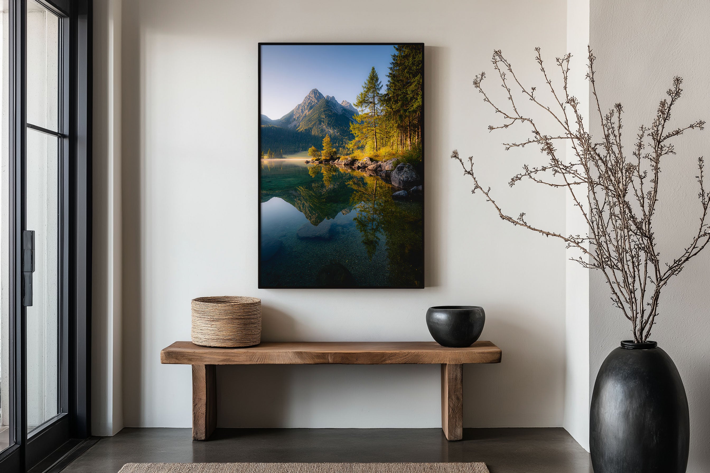 Hintersee Lake Autumn Bavaria Wall Art Print | German Alps Reflection Photography | Berchtesgaden Forest Mountain Poster