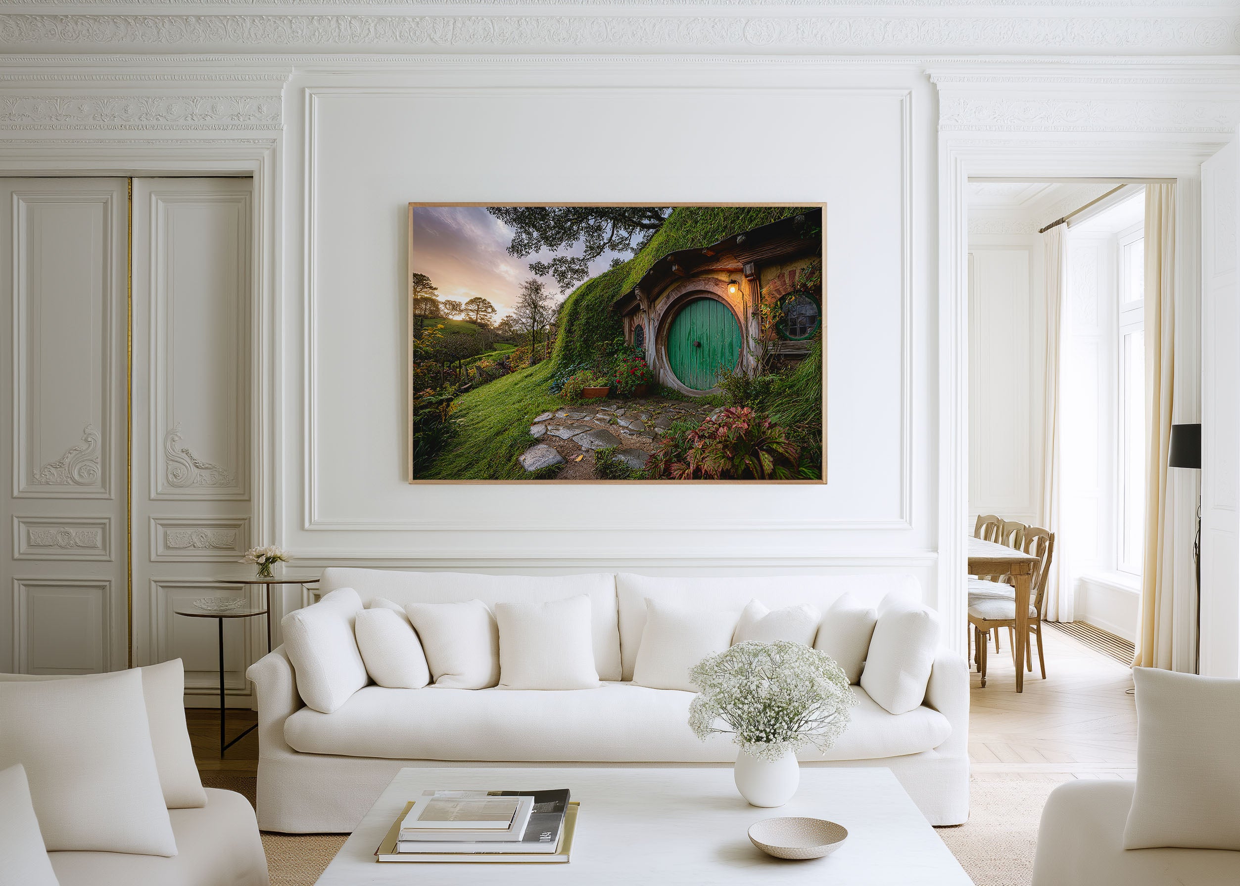 Hobbiton Shire Hobbit House Wall Art | New Zealand Fantasy Cottage Print