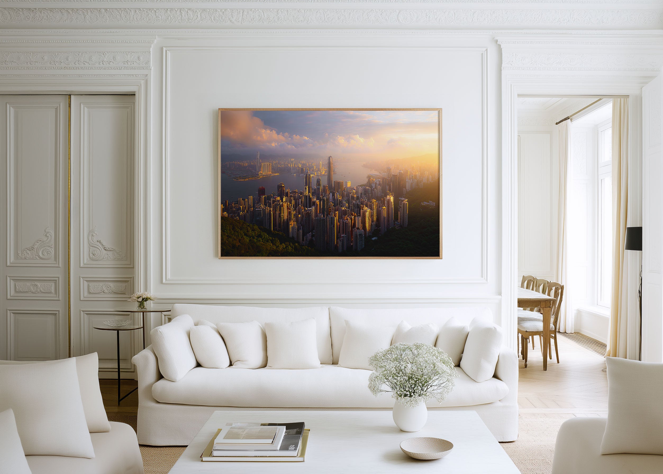 Hong Kong Victoria Peak Skyline Wall Art Print – Golden Hour Cityscape