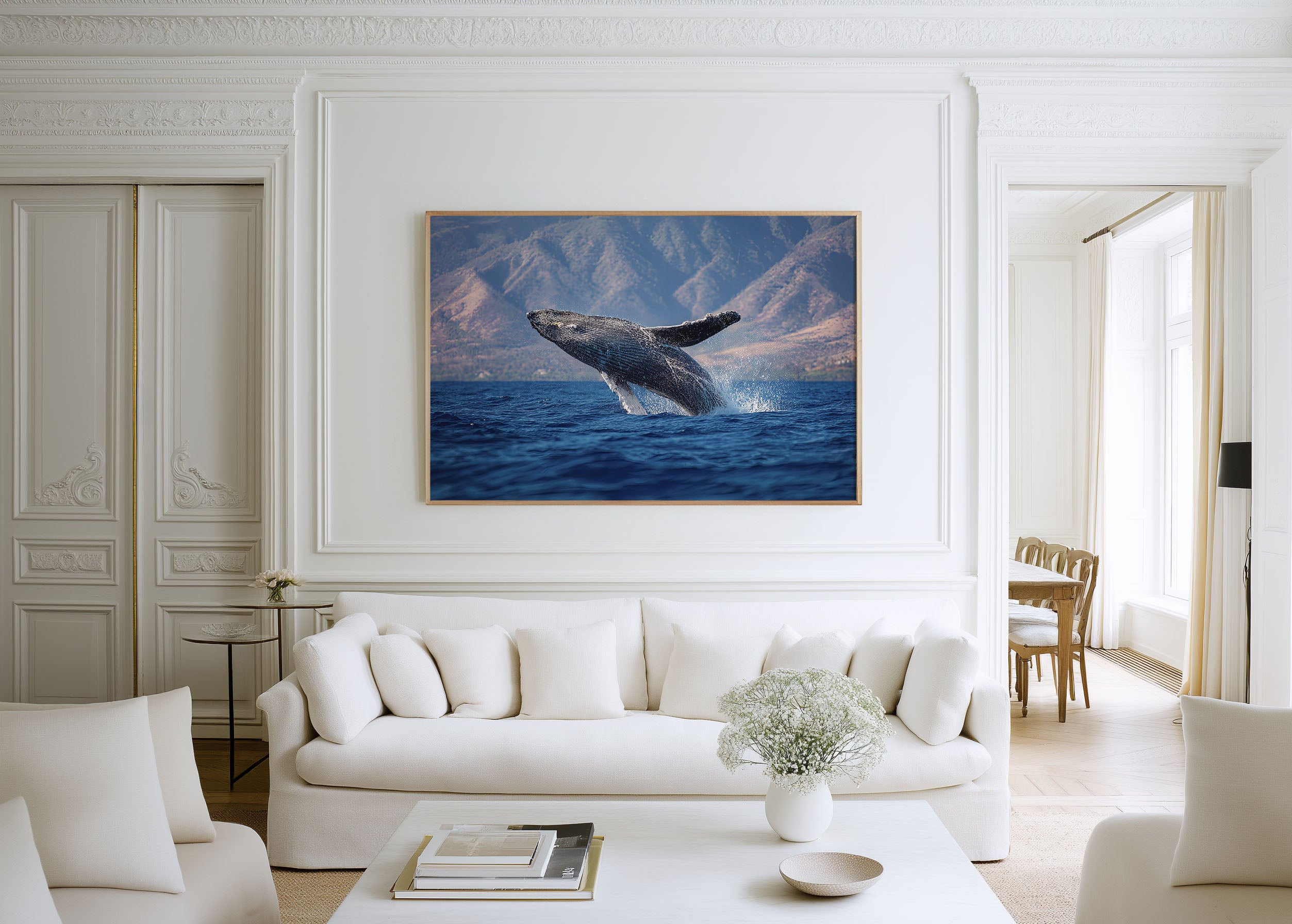 Humpback Whale Wall Art Print – Ocean Wildlife Canvas