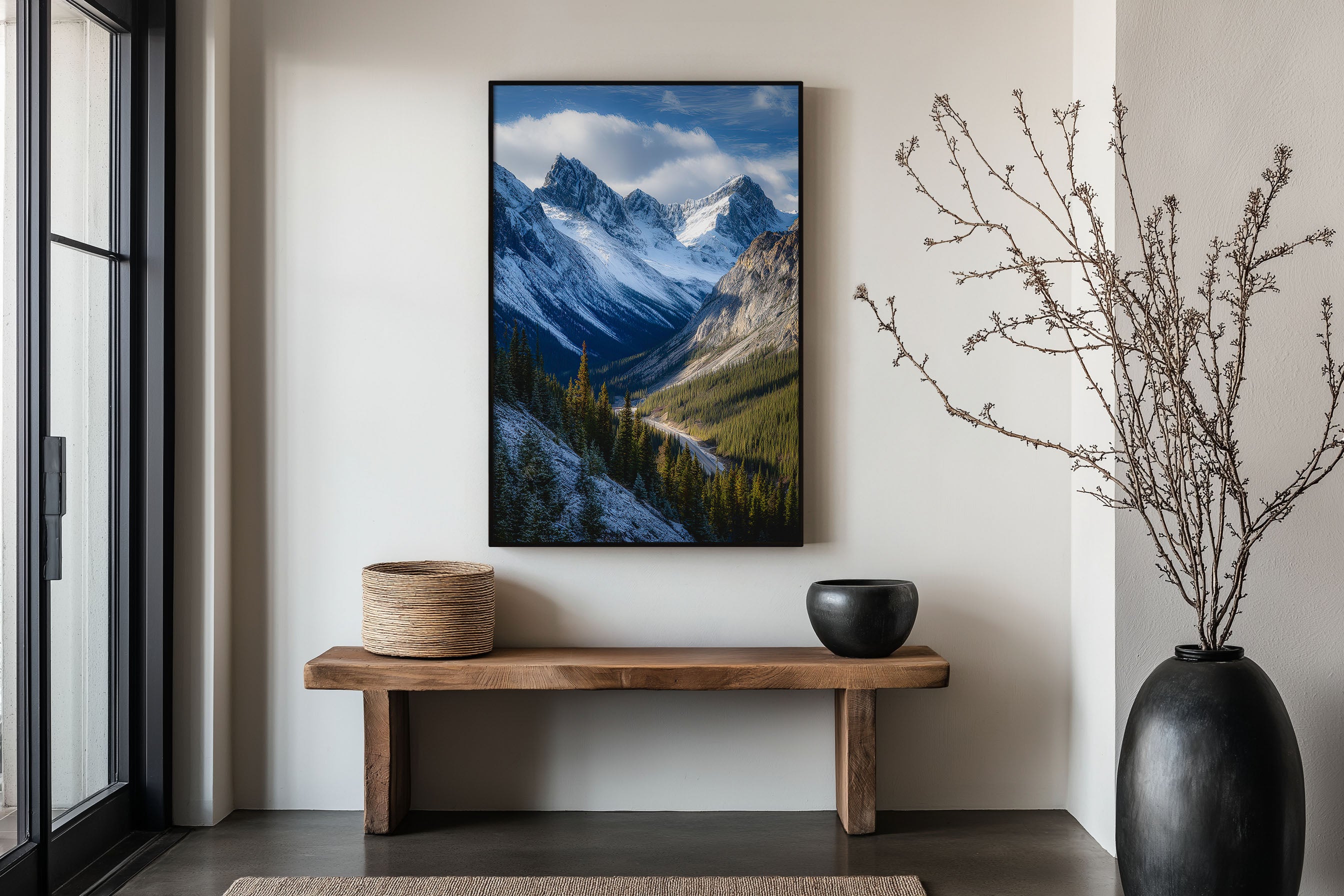 Icefields Parkway Mountain Valley Wall Art Print | Banff Jasper Canadian Rockies Road Photography | Alberta Canada Travel Poster | Alpine Nature Home Decor