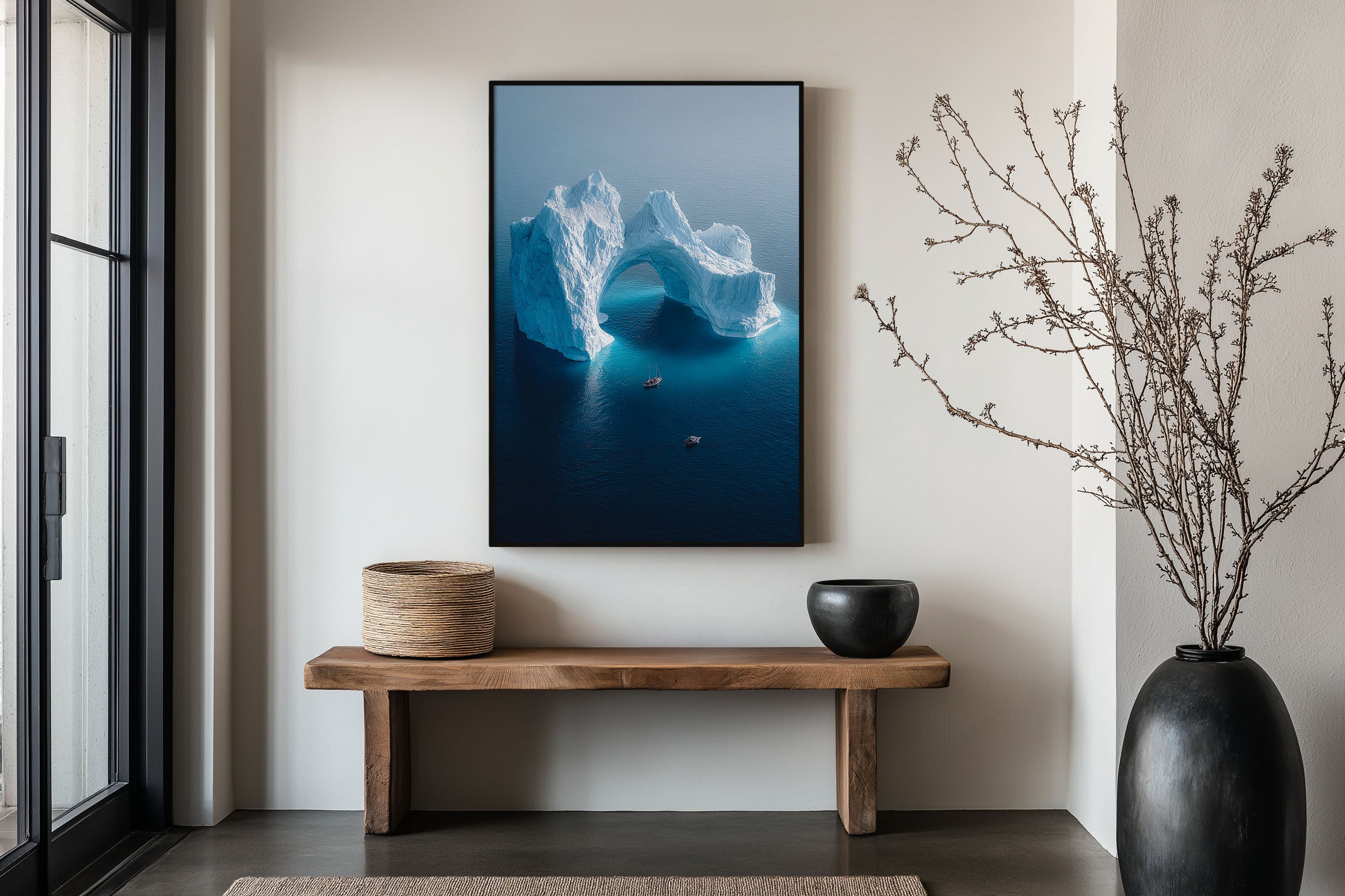 Greenland Iceberg Arch Print | Arctic Ocean Aerial Wall Art | Polar Expedition Photography
