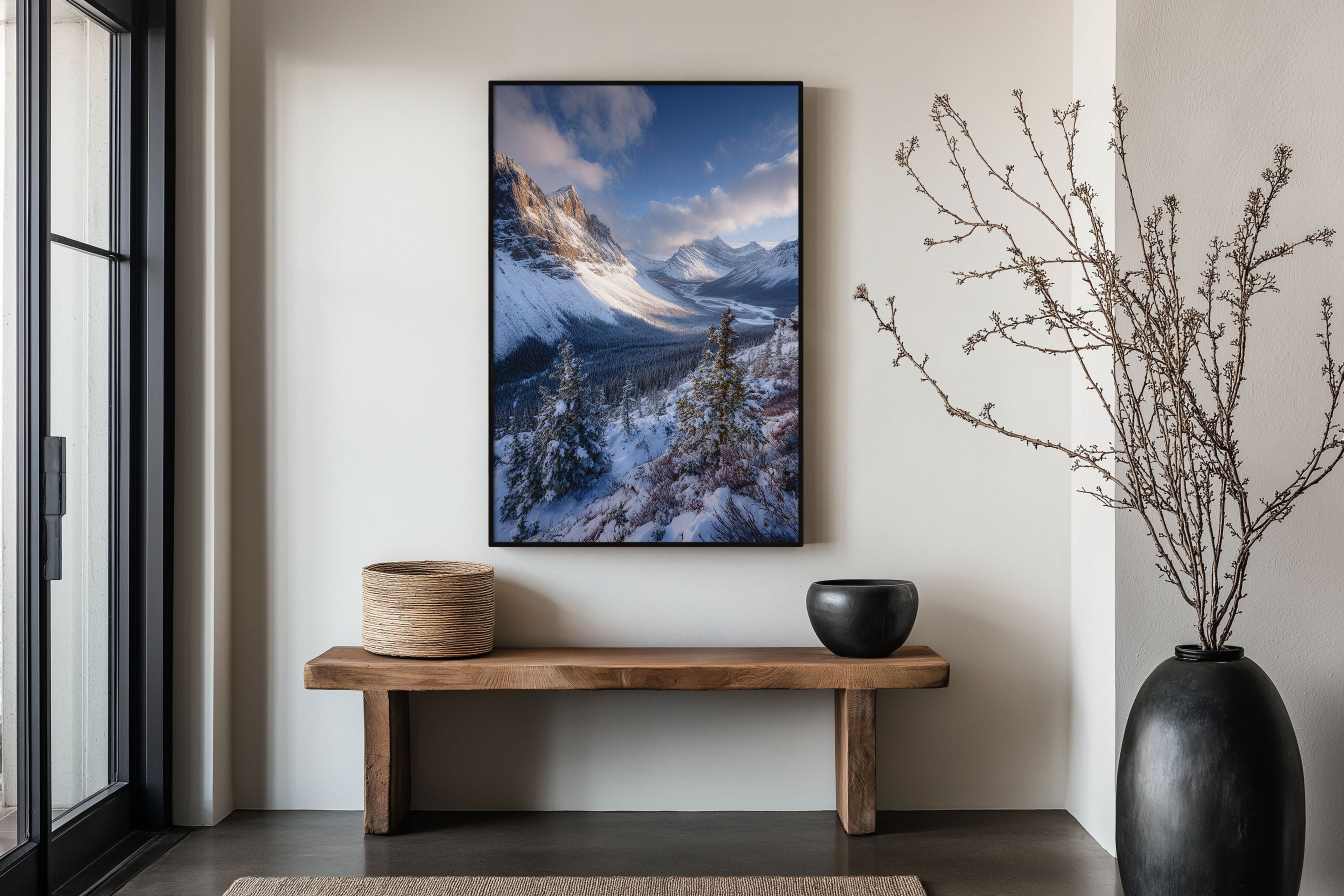 Icefields Parkway Winter Wall Art Print | Banff National Park Canadian Rockies Snow Valley Photography | Alberta Canada Travel Poster | Alpine Home Decor