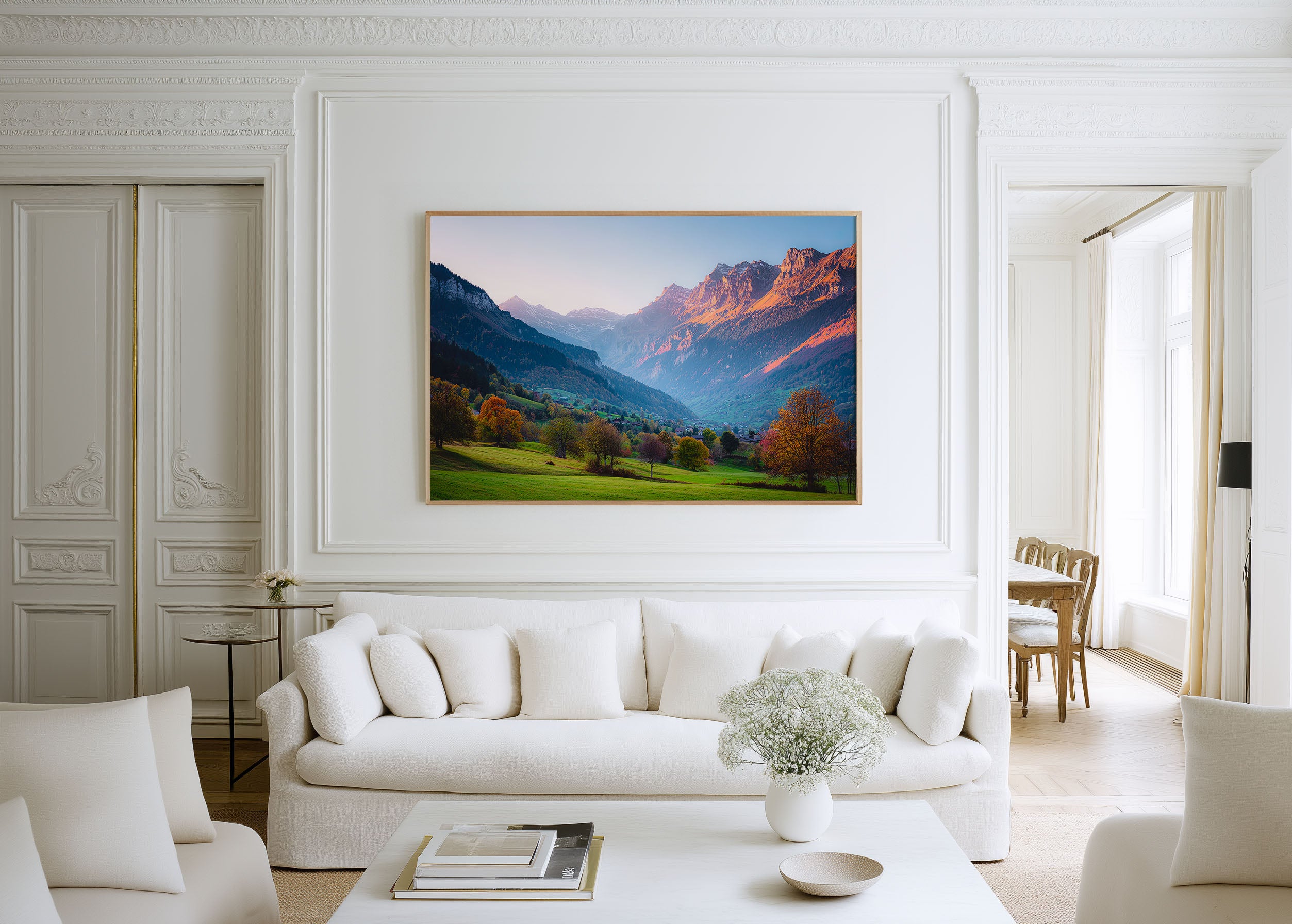 Interlaken Switzerland Alpine Valley Wall Art Print – Golden Mountain Light