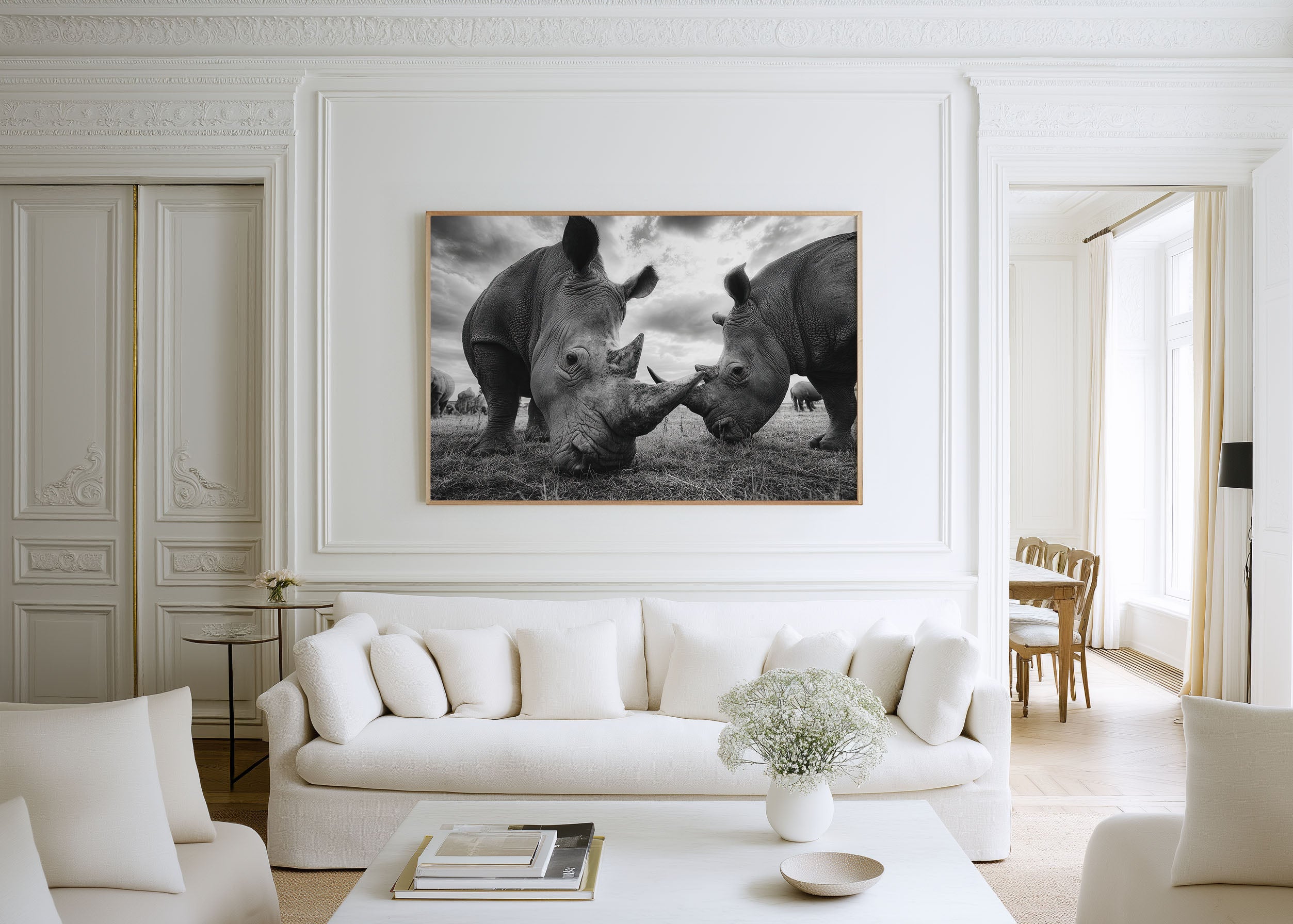 Black and White Rhino Wall Art – African Wildlife Photography