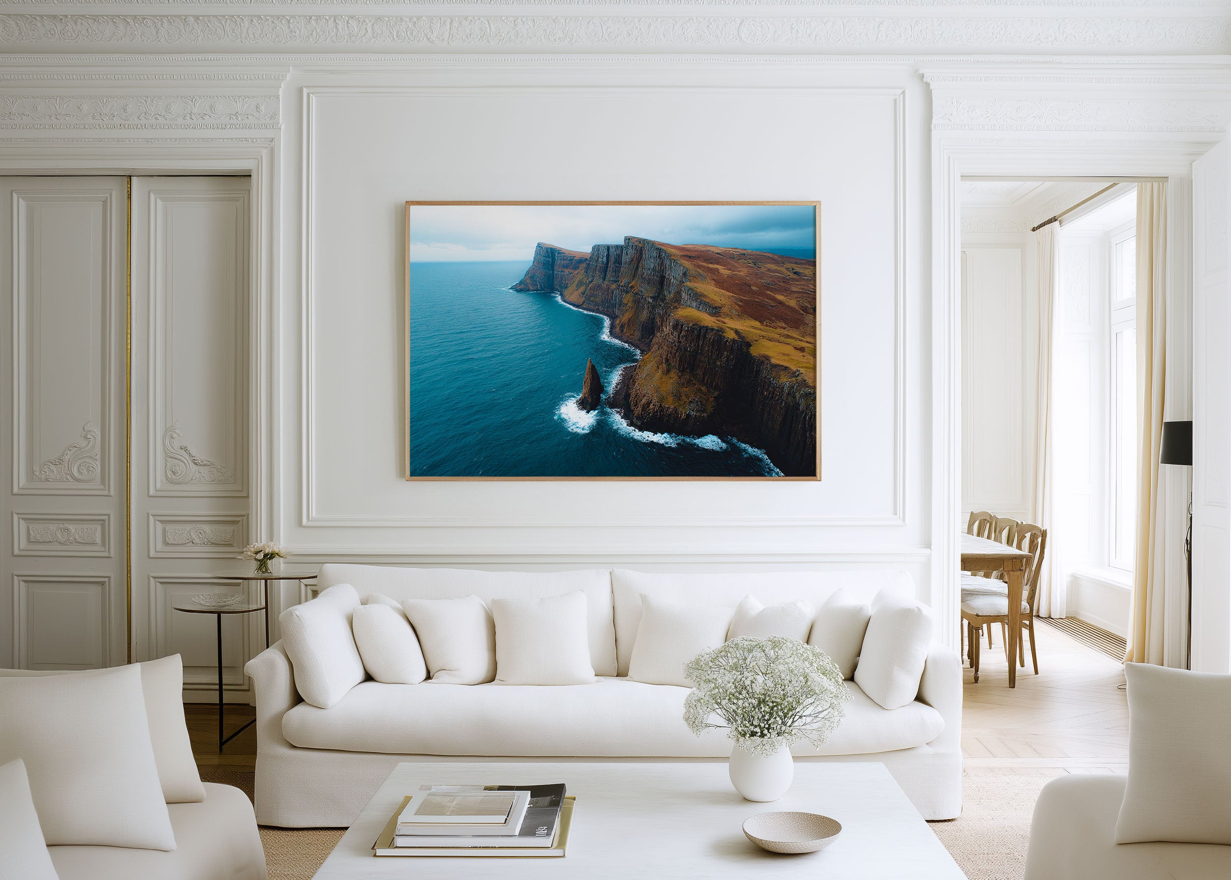 Isle of Skye Sea Stack Print | Scotland Aerial Cliffs Ocean Photography Wall Art