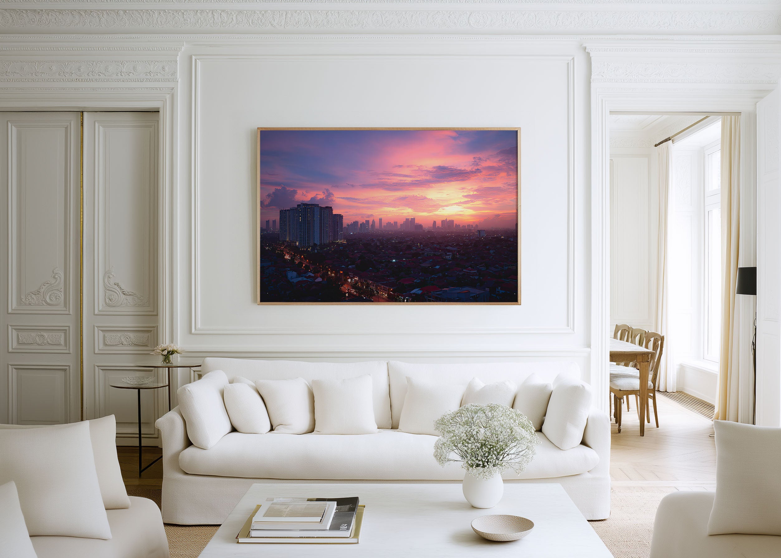 Jakarta Indonesia Skyline Sunset Wall Art Print – Pink City Dusk