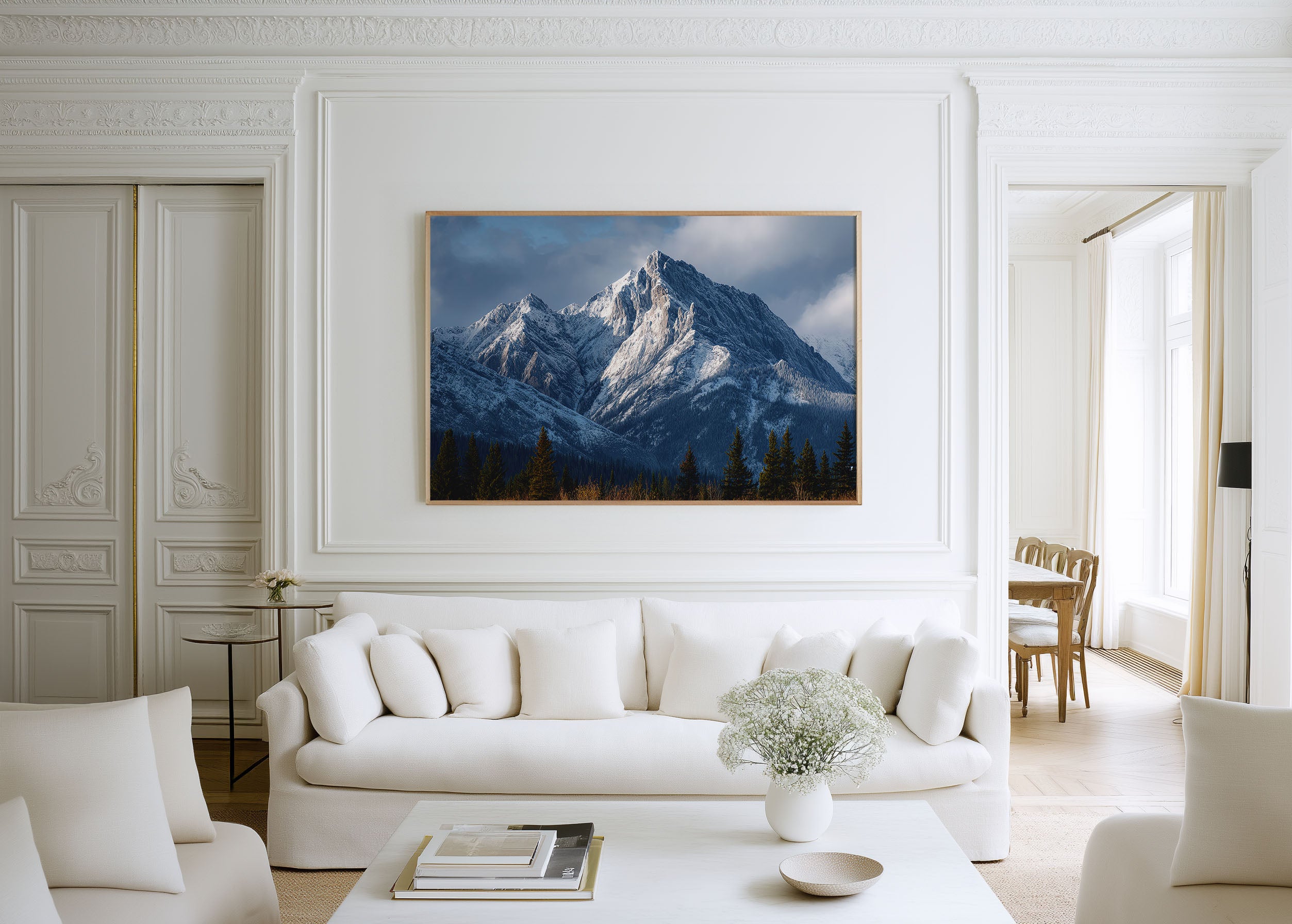 Kananaskis Rocky Mountains Wall Art – Snow Peak Winter Landscape Print, Alberta Canada Mountain Photography Decor