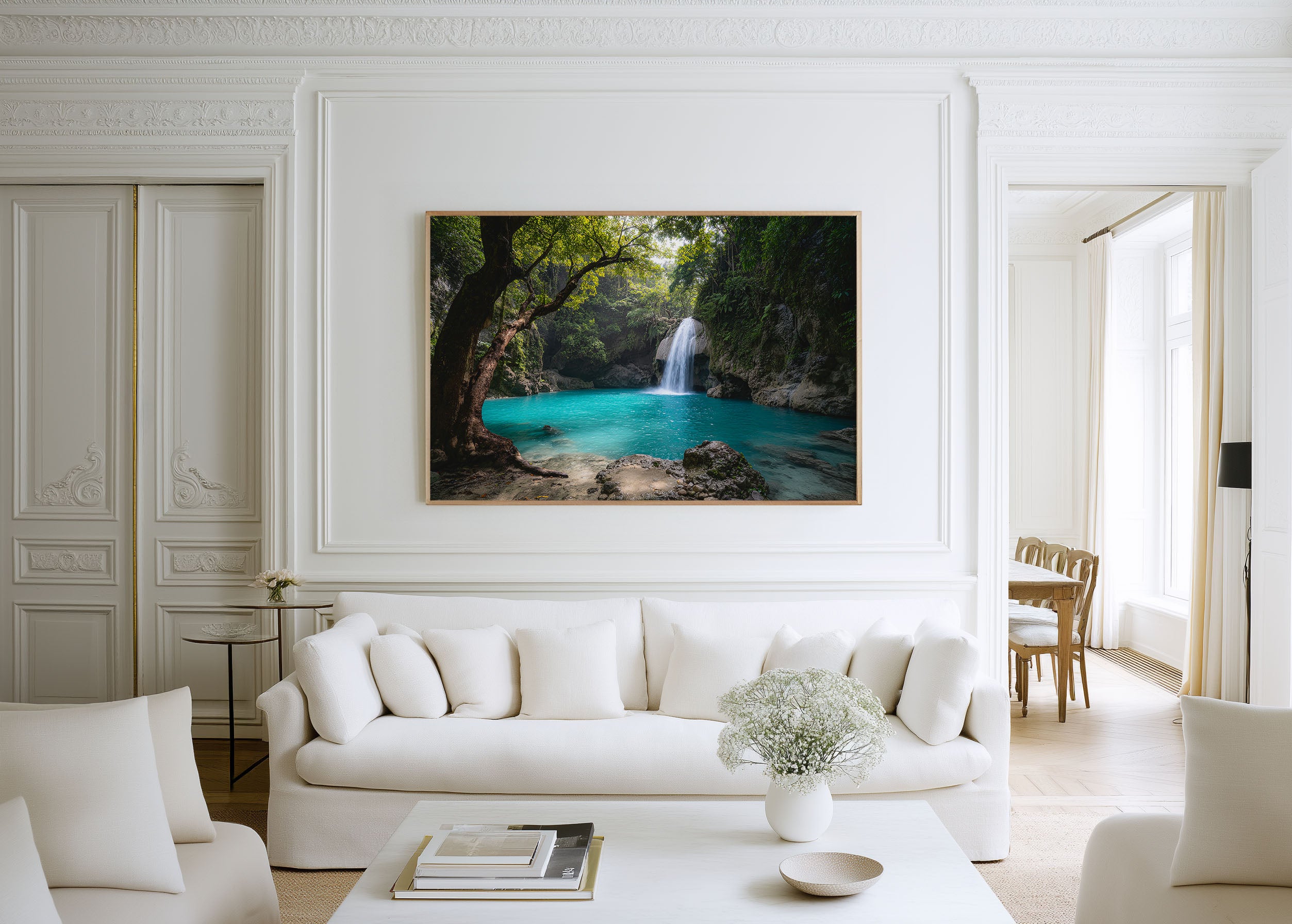 Kawasan Falls Philippines Waterfall Wall Art Print – Tropical Turquoise Lagoon