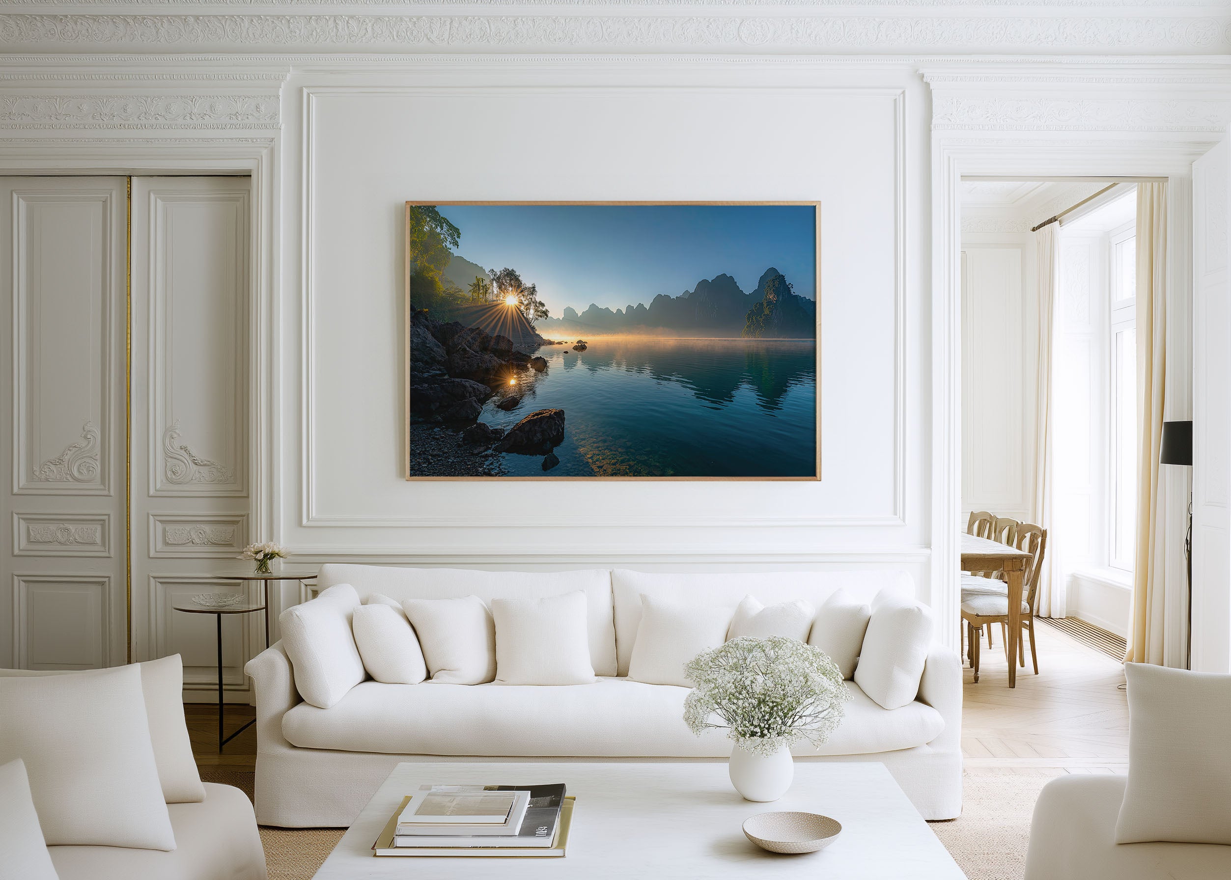 Khao Sok Lake Thailand Sunrise Wall Art Print – Misty Mountain Reflection