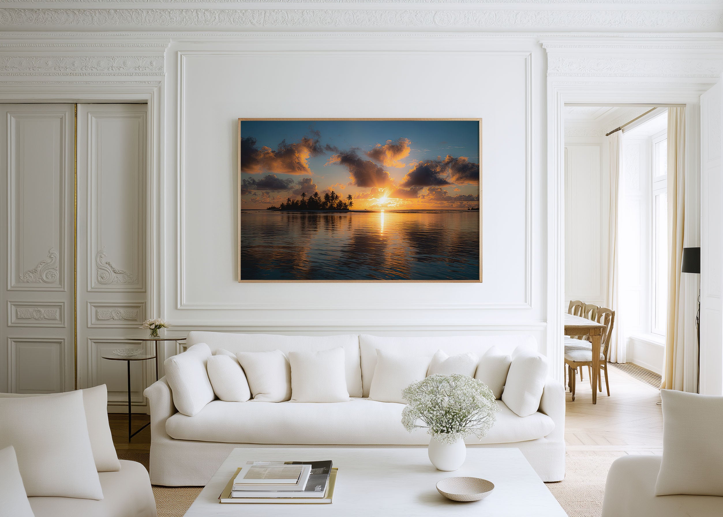 Kiribati Tropical Island Sunset Wall Art | Pacific Ocean Paradise Landscape Print