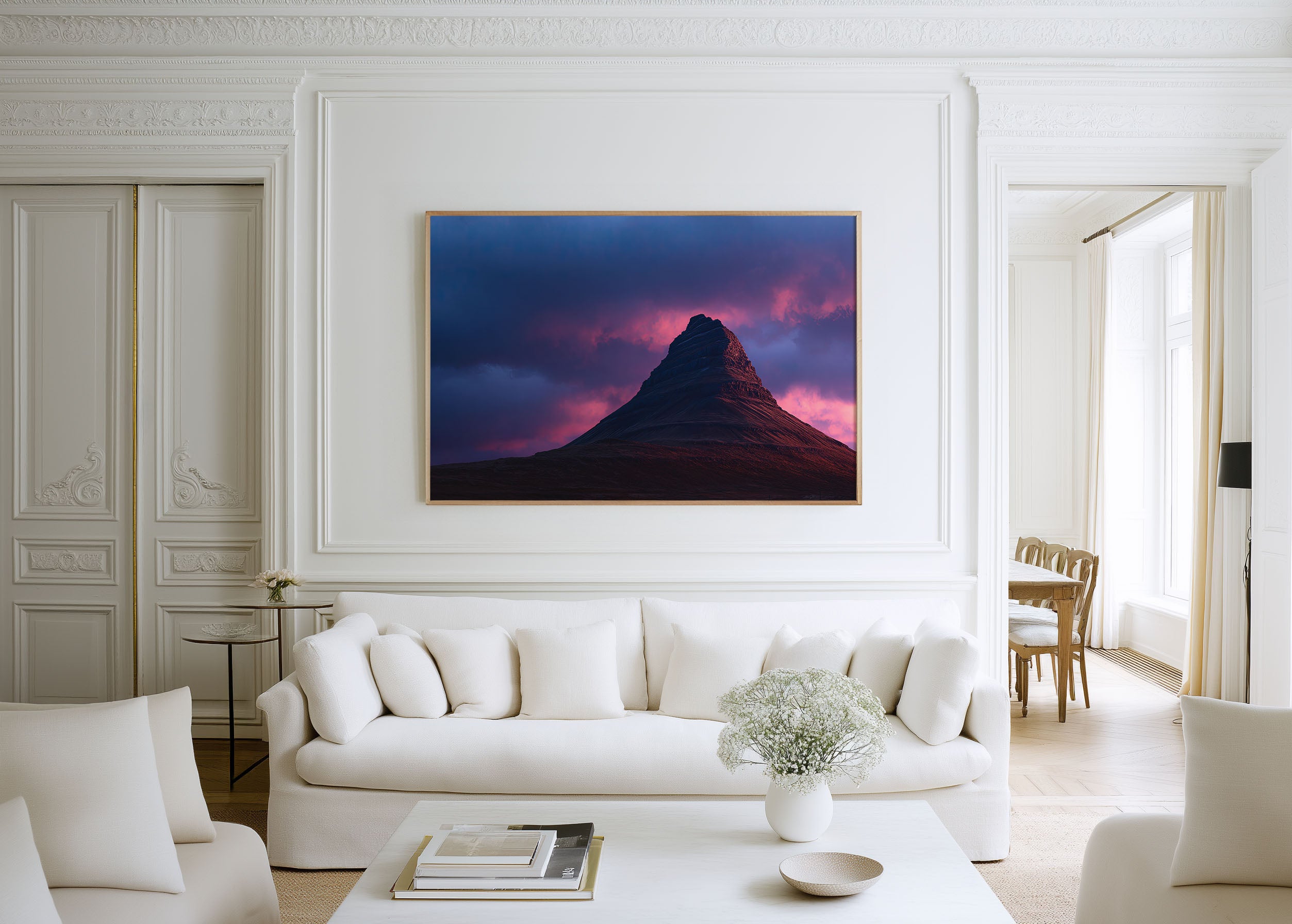 Kirkjufell Mountain Iceland Wall Art | Dramatic Sunset Landscape Print