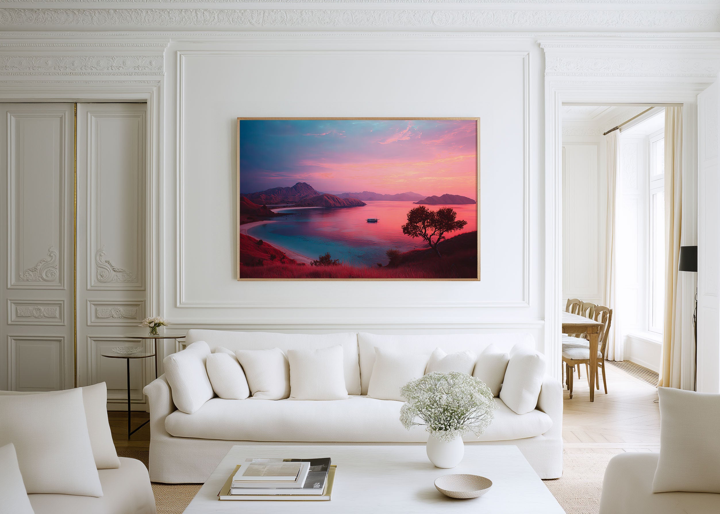 Komodo Islands Pink Beach Sunset Wall Art Print – Tropical Paradise Landscape