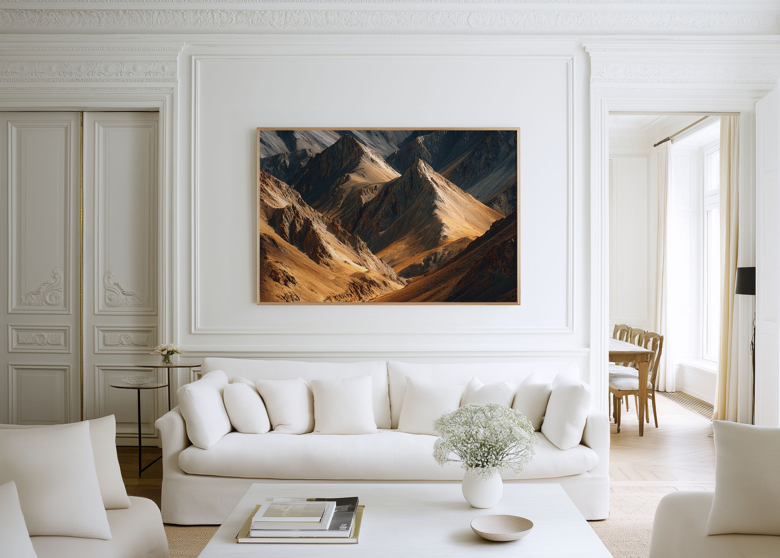 Ladakh Himalayas Wall Art | Golden Himalayan Mountain Landscape Print
