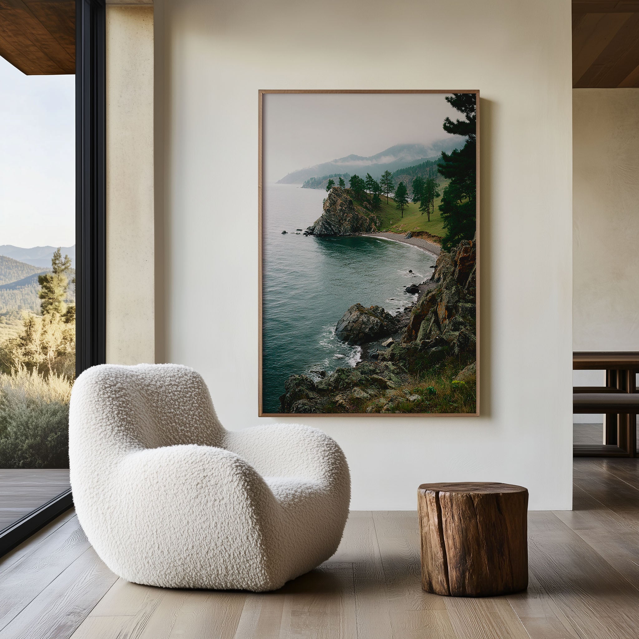 Lake Baikal Wall Art Print | Siberia Russia Coastal Photography | World's Deepest Lake Landscape Poster | Russian Nature Travel Print | Moody Forest Home Decor