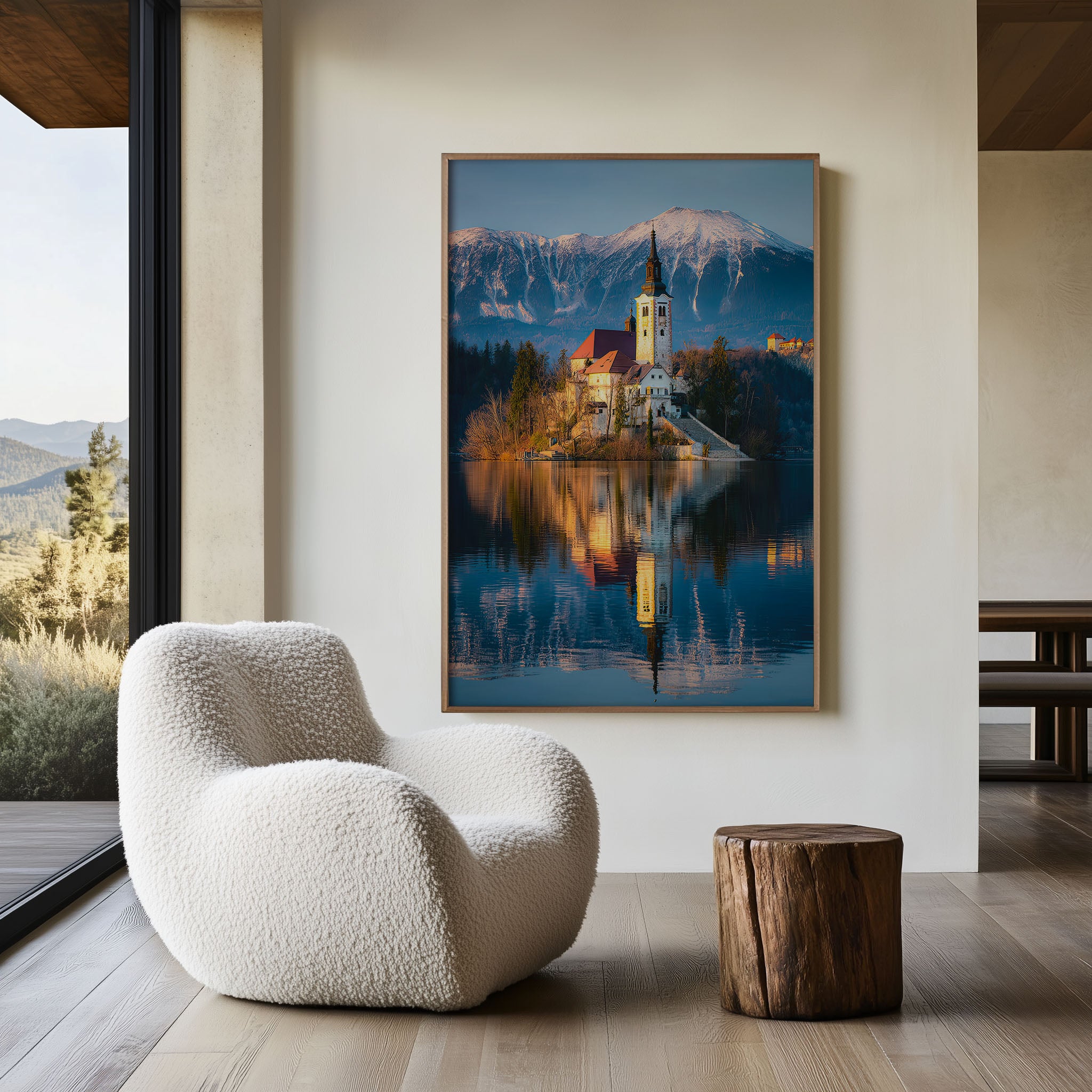 Lake Bled Island Church Reflection Sunrise Wall Art Print | Slovenia Travel Photography Poster | Alpine Lake Landscape Decor