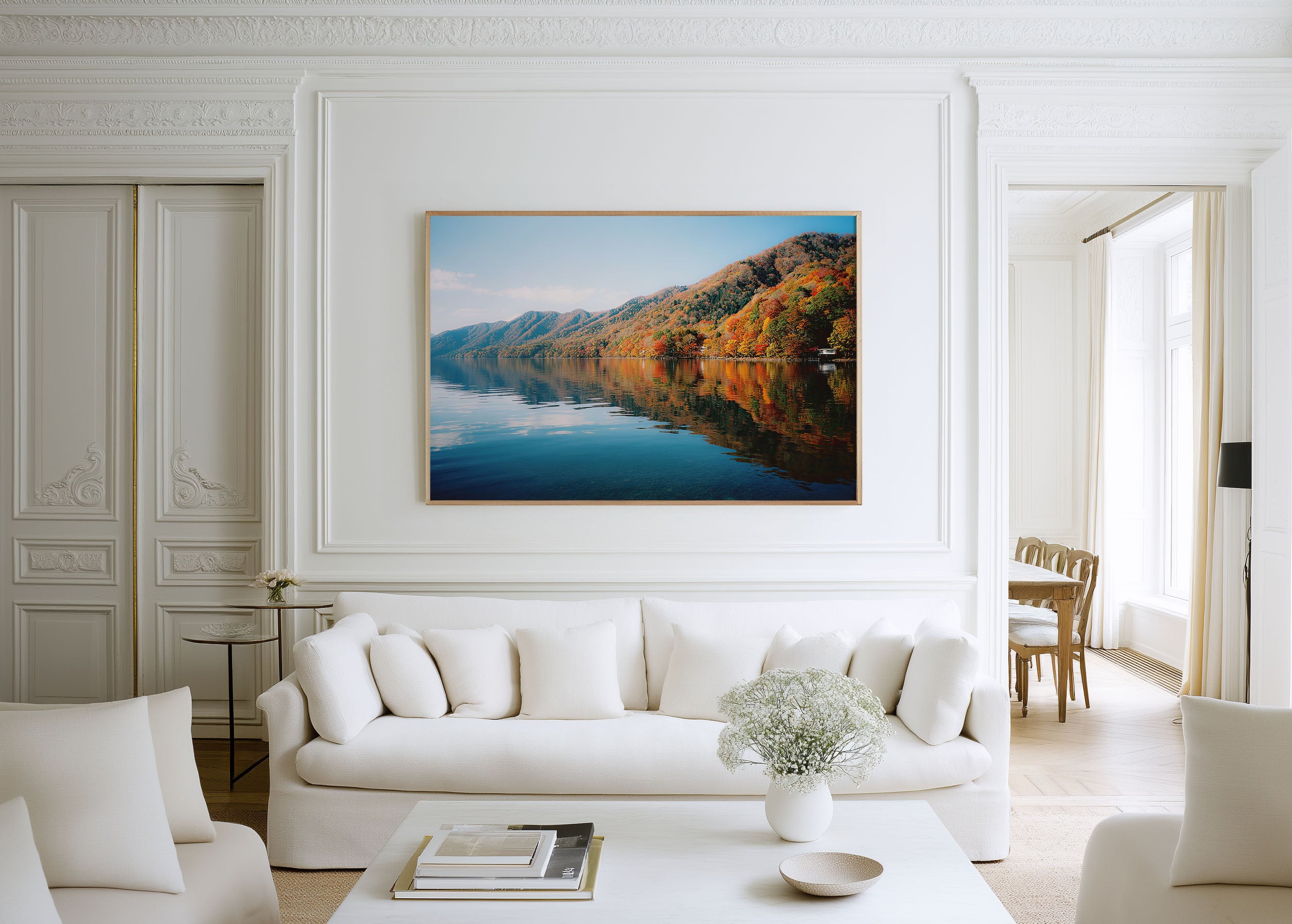Lake Chuzenji Nikko Japan Autumn Wall Art Print, Fall Mountain Lake