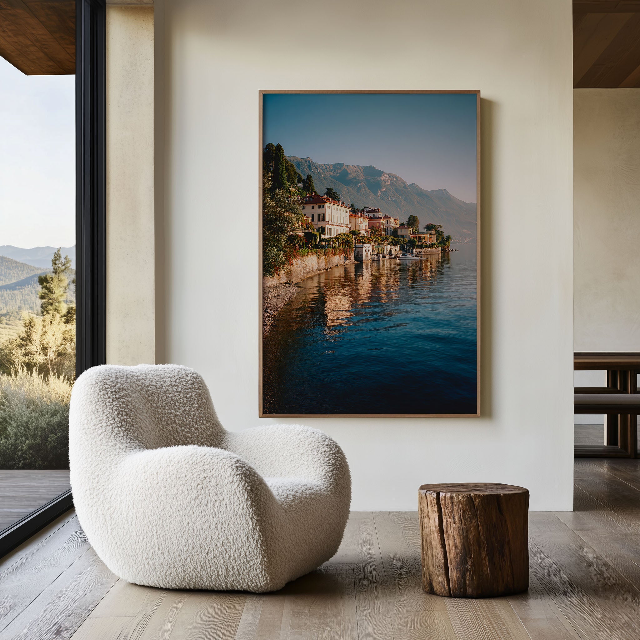 Lake Como Villa Wall Art Print | Bellagio Italy Photography | Italian Lakes Waterfront Landscape Poster | Lombardy Travel Print | Luxury Home Decor