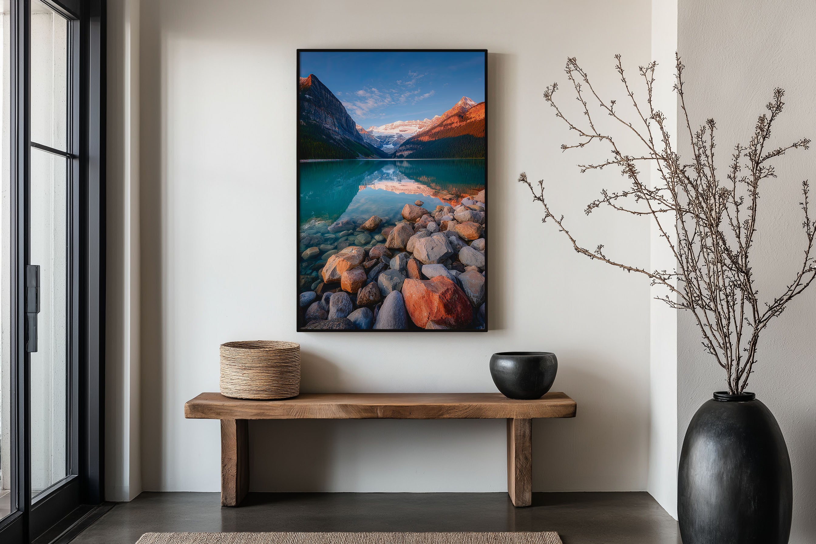 Lake Louise Banff Wall Art Print | Canadian Rockies Glacier Sunrise Reflection Photography | Alberta Canada Travel Poster | Alpine Nature Home Decor
