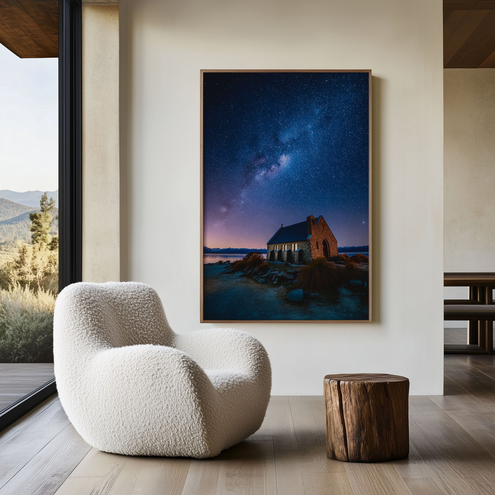 Lake Tekapo Church of the Good Shepherd Wall Art Print | New Zealand Milky Way Photography | Night Sky Landscape Poster | Astrophotography Home Decor | NZ Travel Print