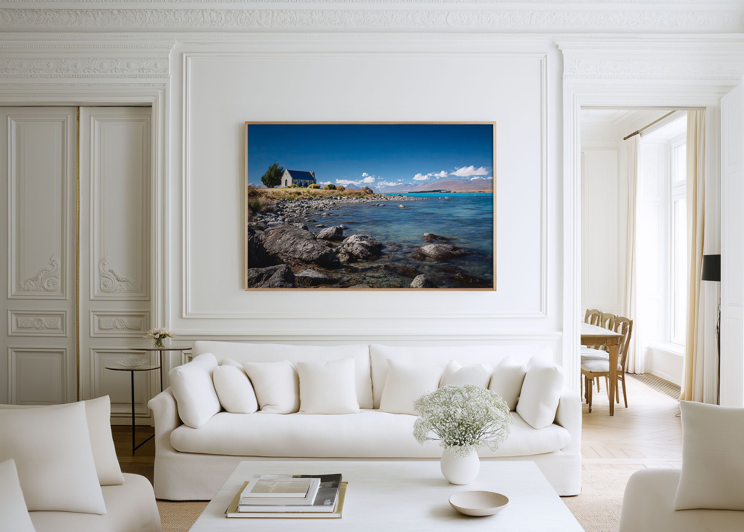 Lake Tekapo Church of the Good Shepherd Wall Art | New Zealand Alpine Lake Landscape Print
