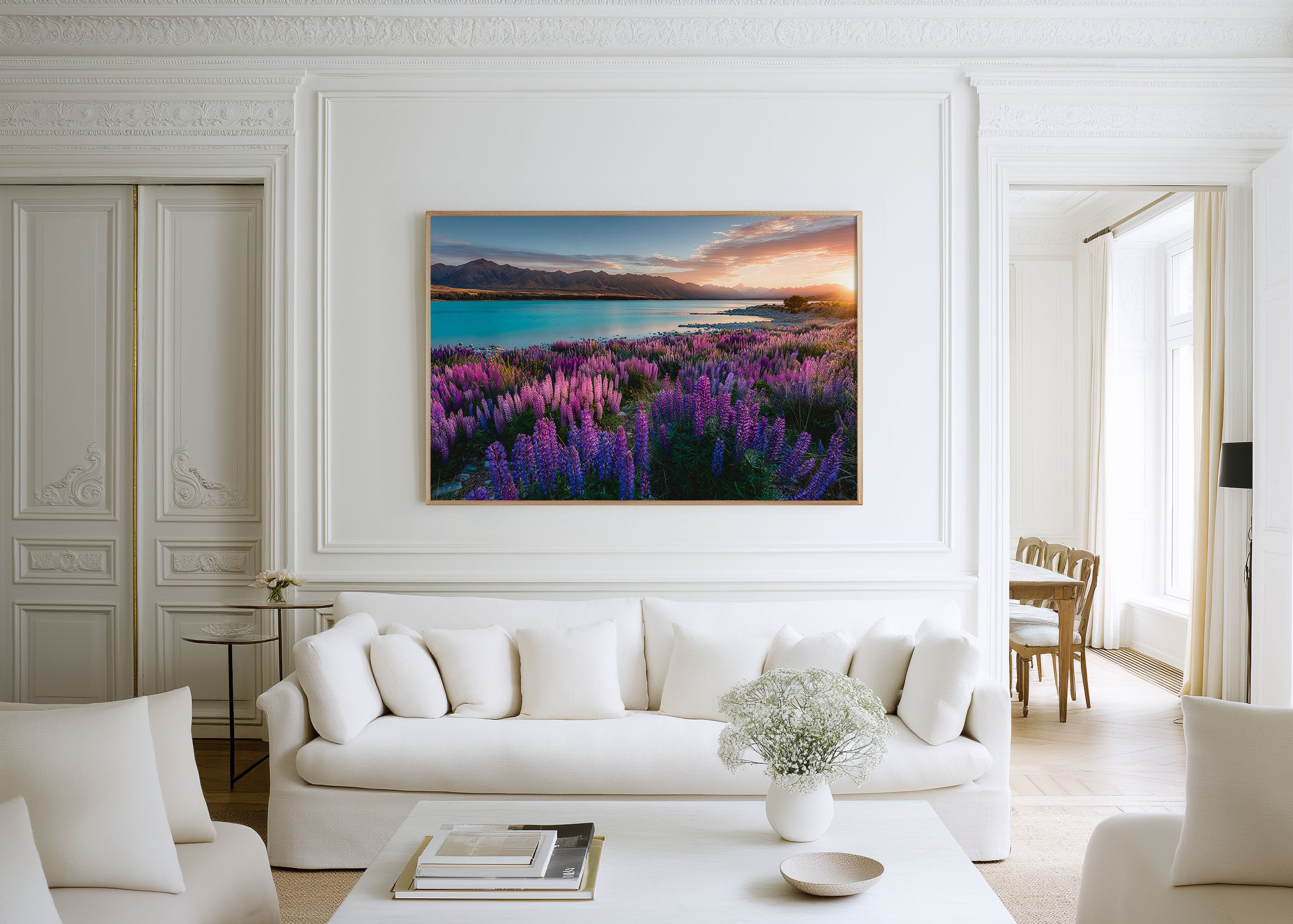 Lake Tekapo New Zealand Lupins Print | Turquoise Water Sunset Wall Art