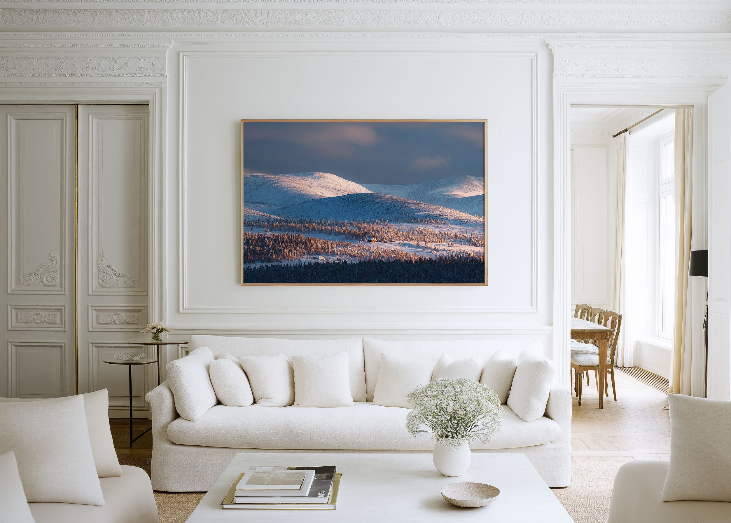 Lapland Finland Winter Wall Art – Snowy Nordic Landscape Print, Scandinavian Mountain Decor
