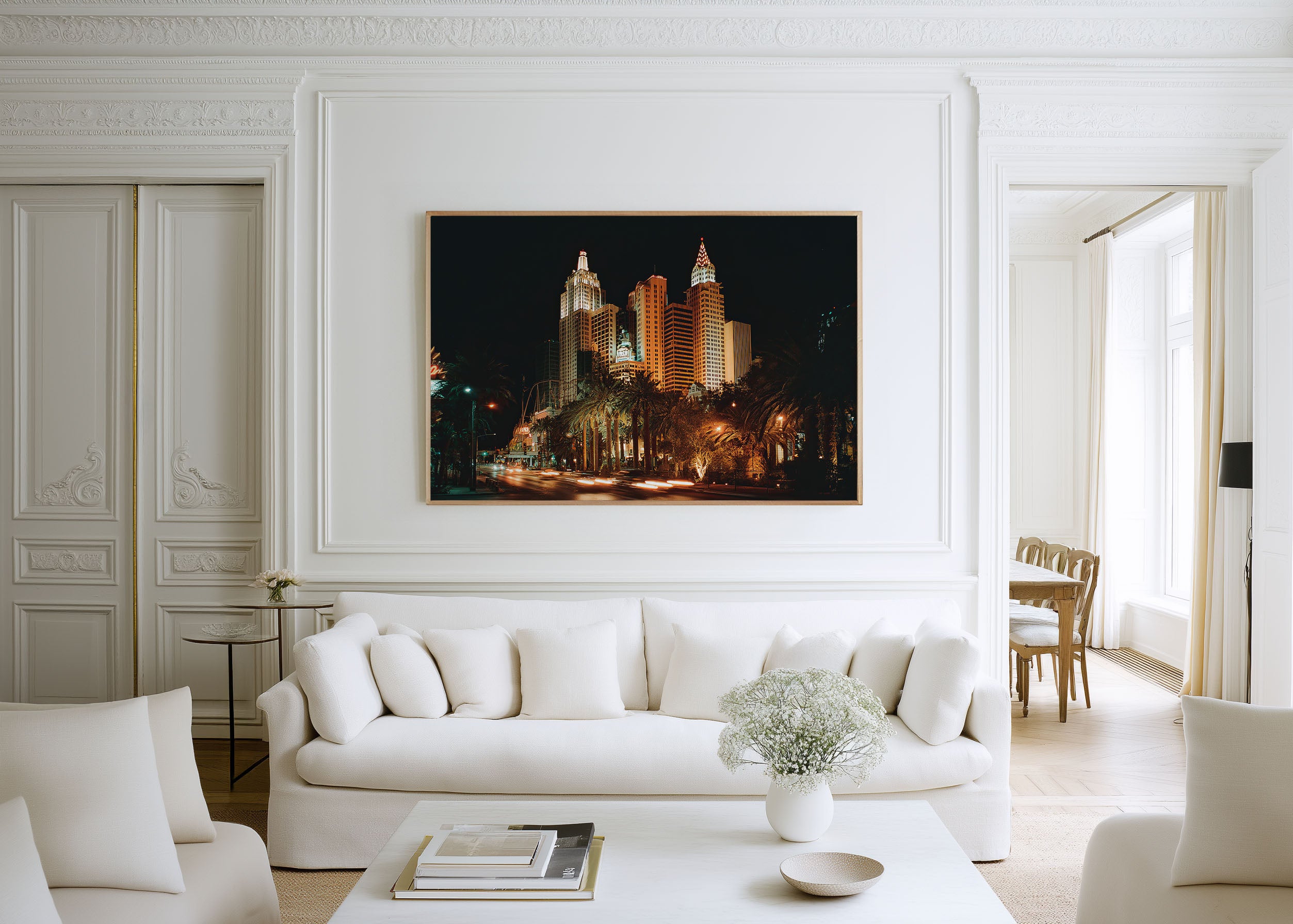 Las Vegas Skyline Night Wall Art