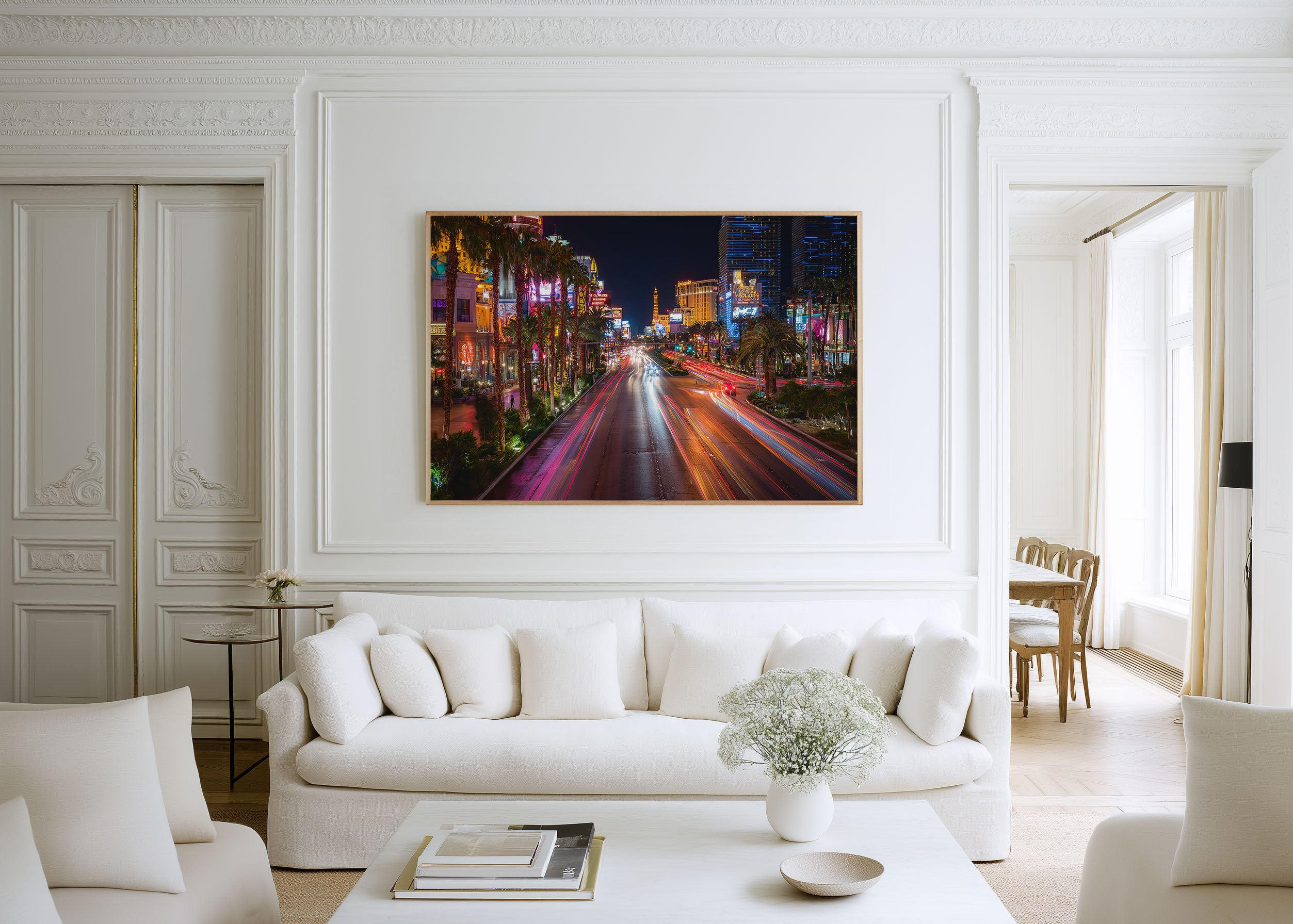 Las Vegas Strip Night Wall Art Print, Nevada Neon Skyline