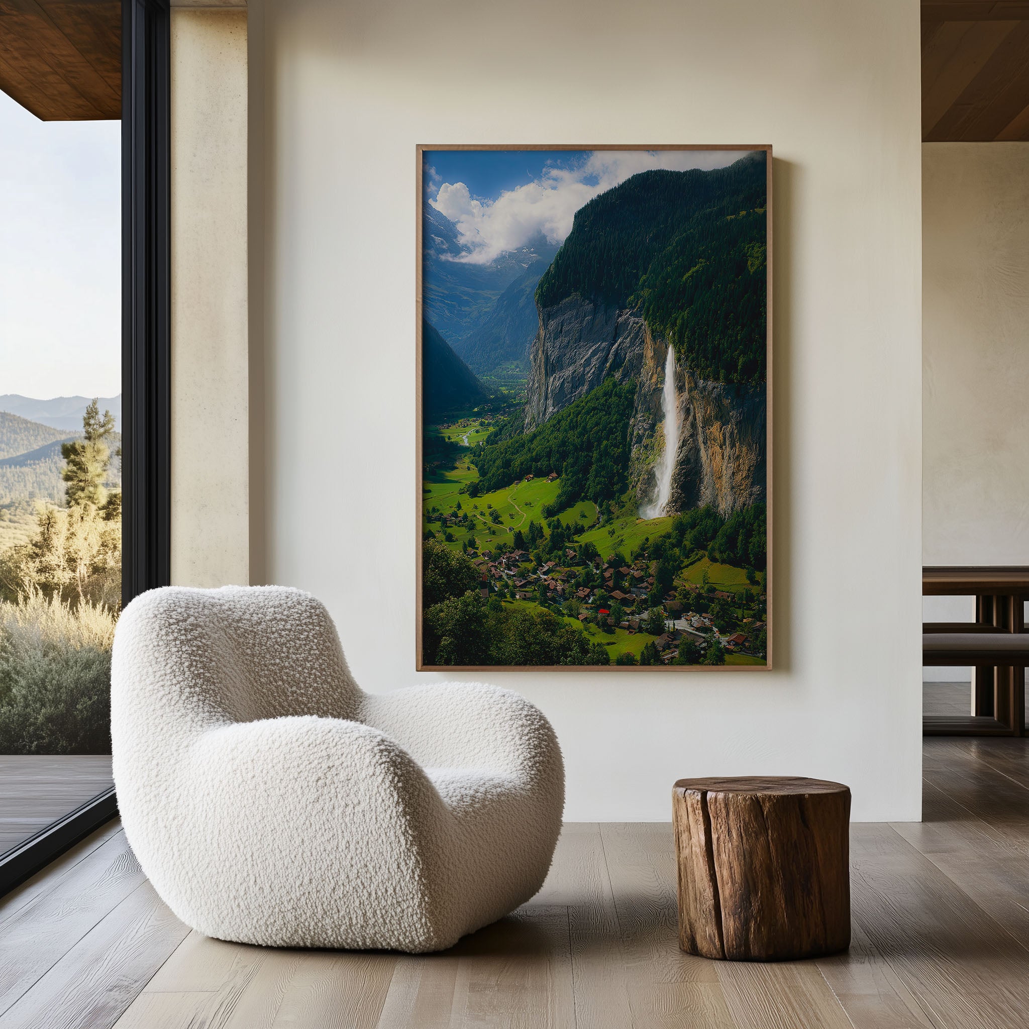 Lauterbrunnen Valley Switzerland Wall Art Print | Alpine Waterfall Photography