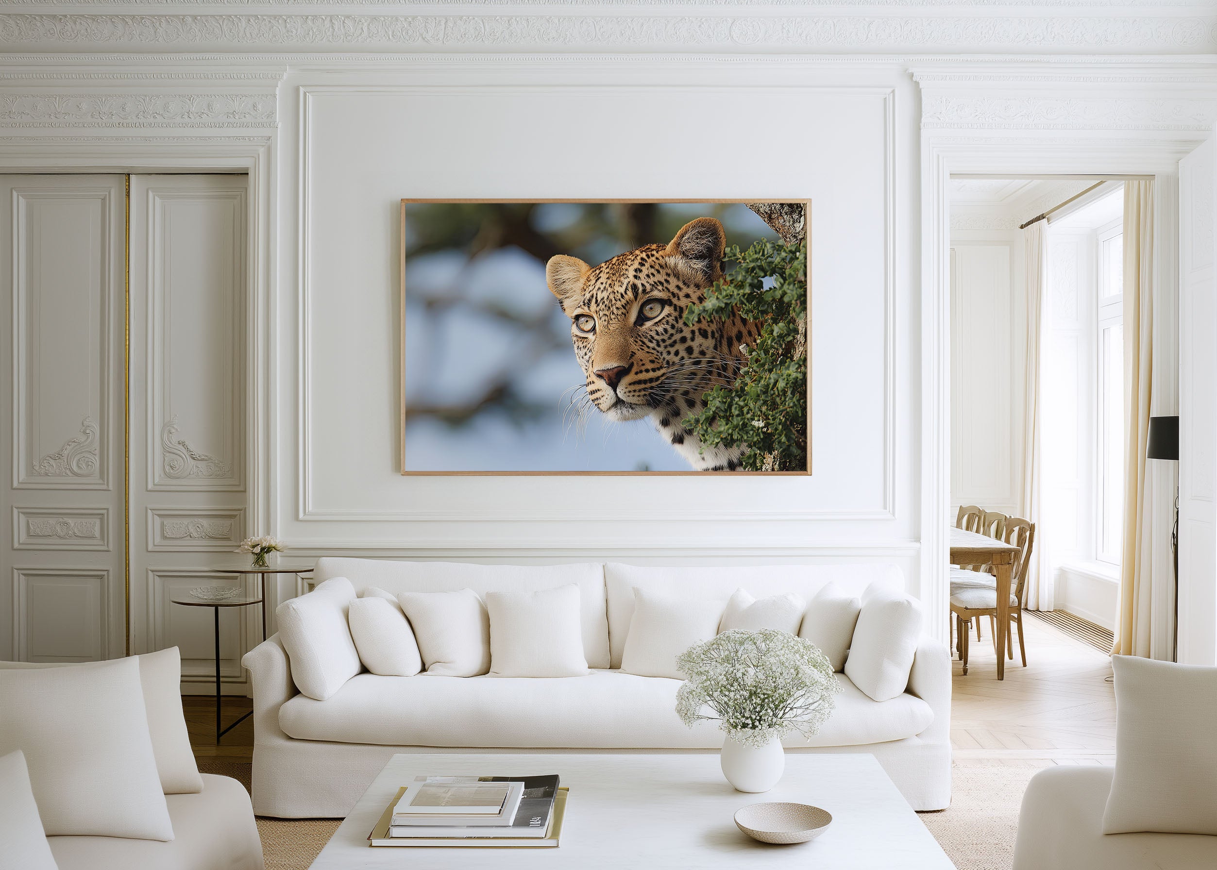 Leopard Portrait Safari Wall Art Print – African Wildlife Canvas