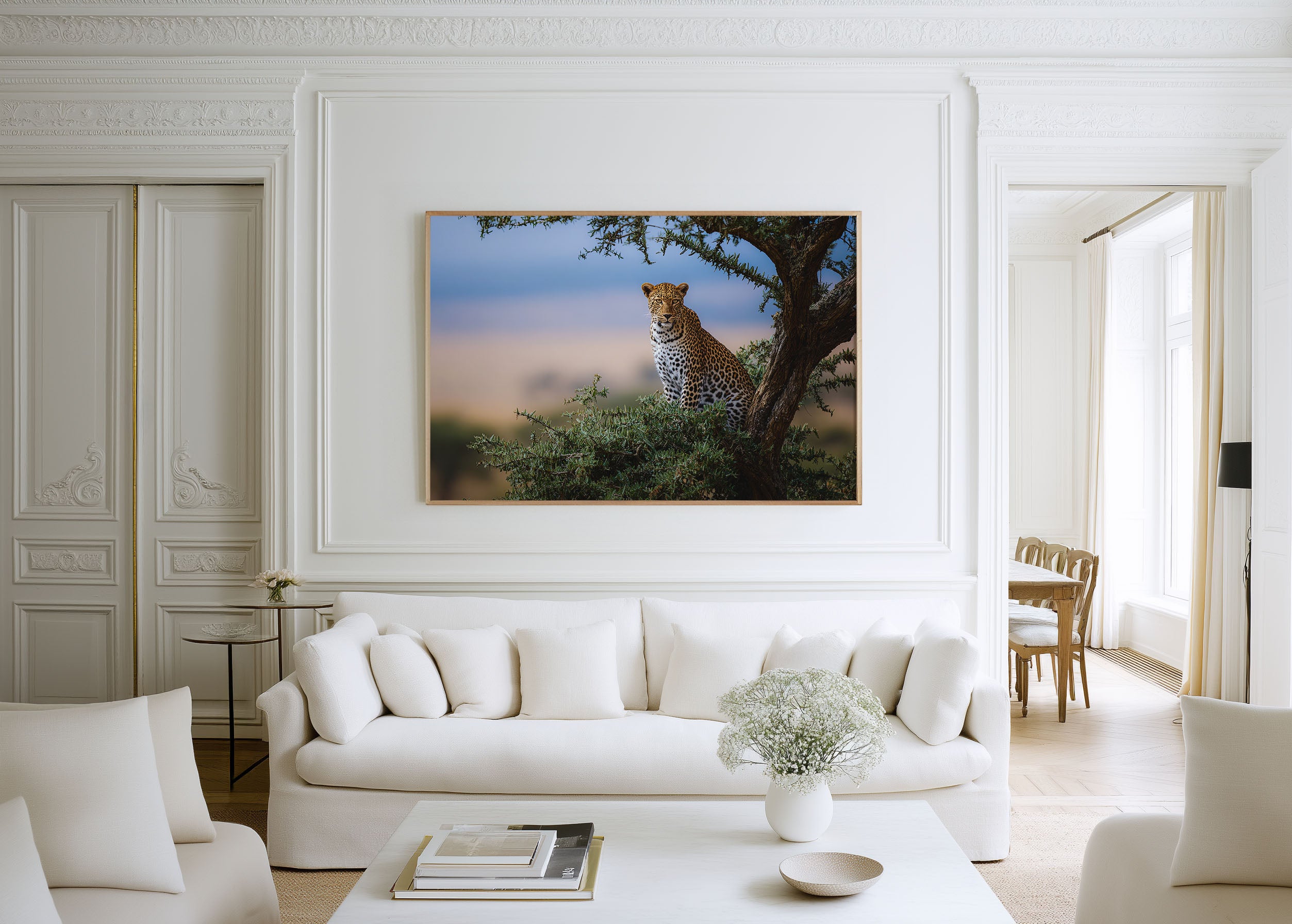 Leopard in Tree Safari Wall Art Print – African Wildlife Canvas