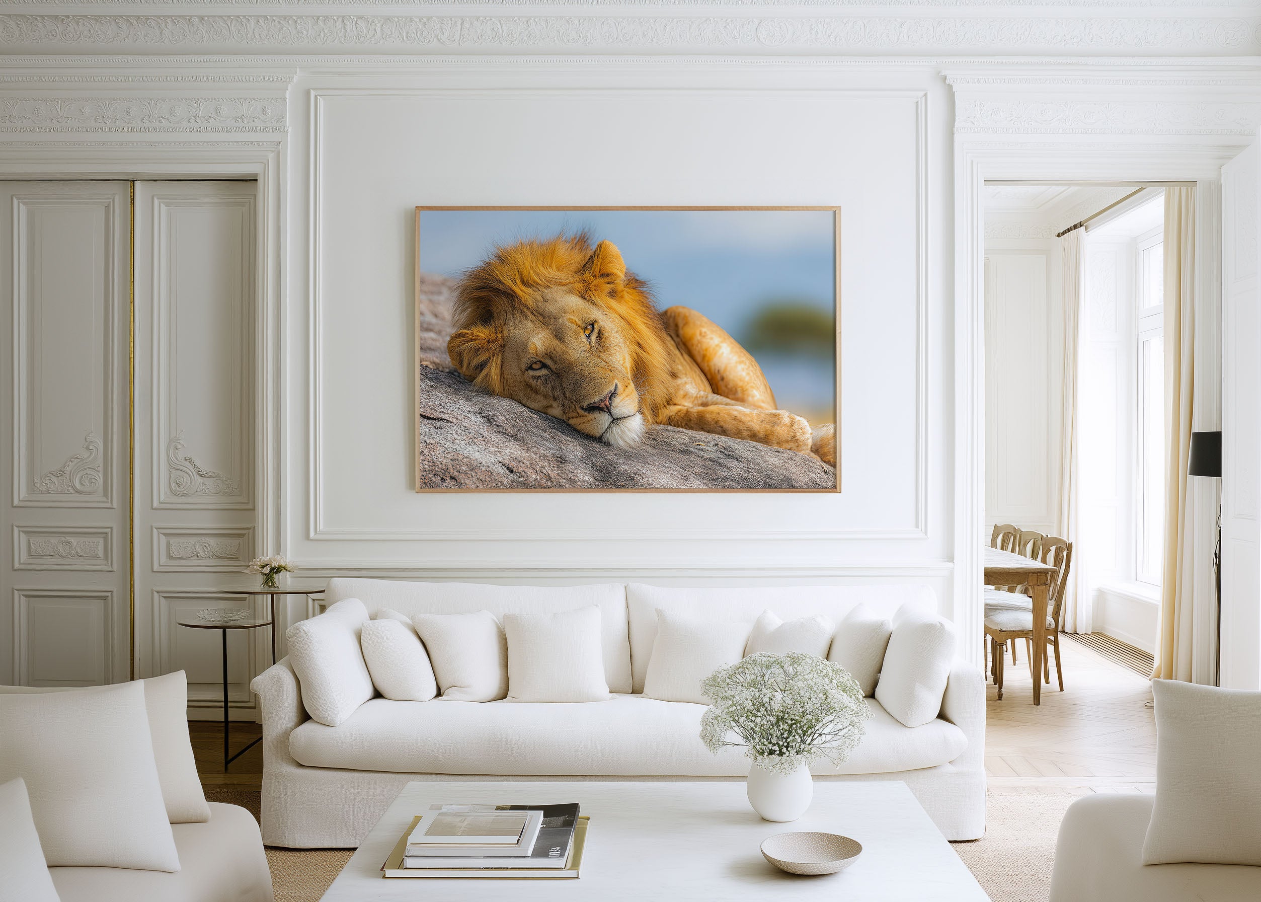 Lion Portrait Safari Wall Art Print – African Wildlife Canvas