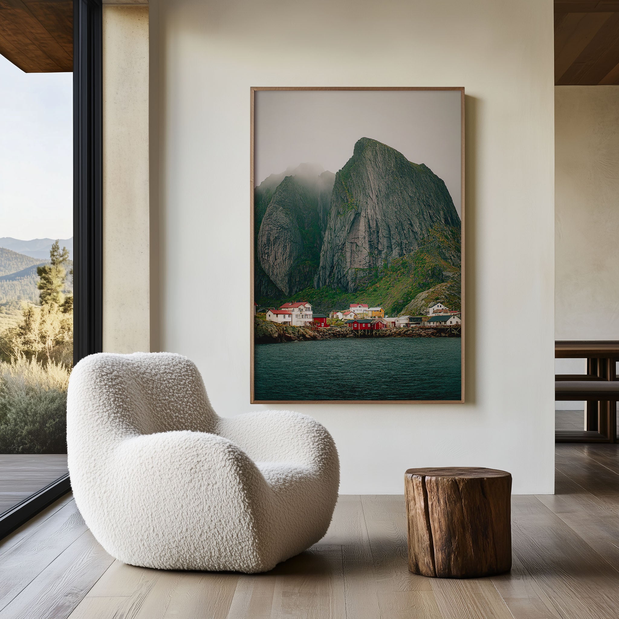 Lofoten Islands Norway Wall Art Print | Reine Fishing Village Dramatic Mountain Photography | Scandinavian Travel Poster | Nordic Home Decor