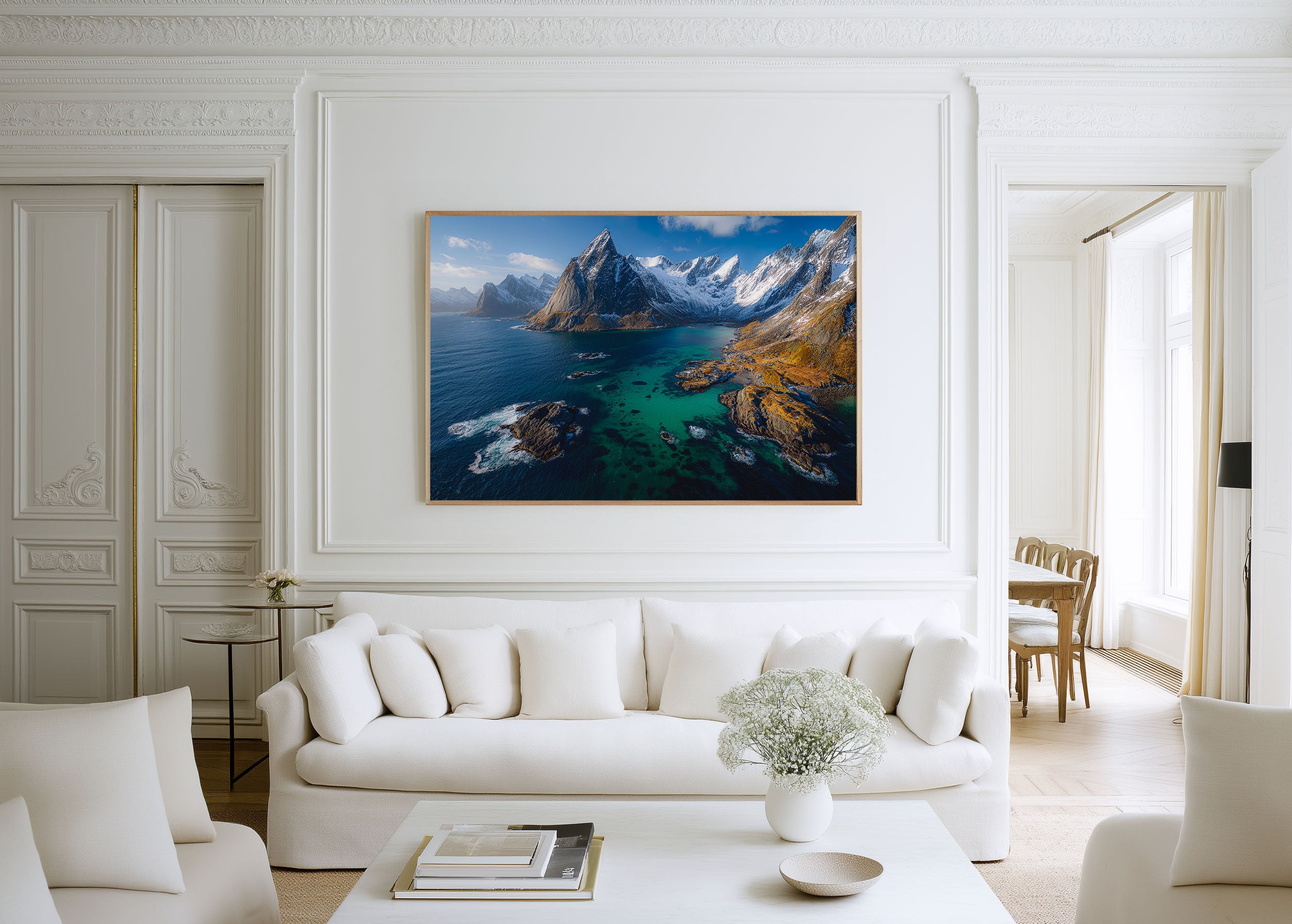 Lofoten Islands Norway Wall Art – Arctic Coastal Mountain Landscape Print