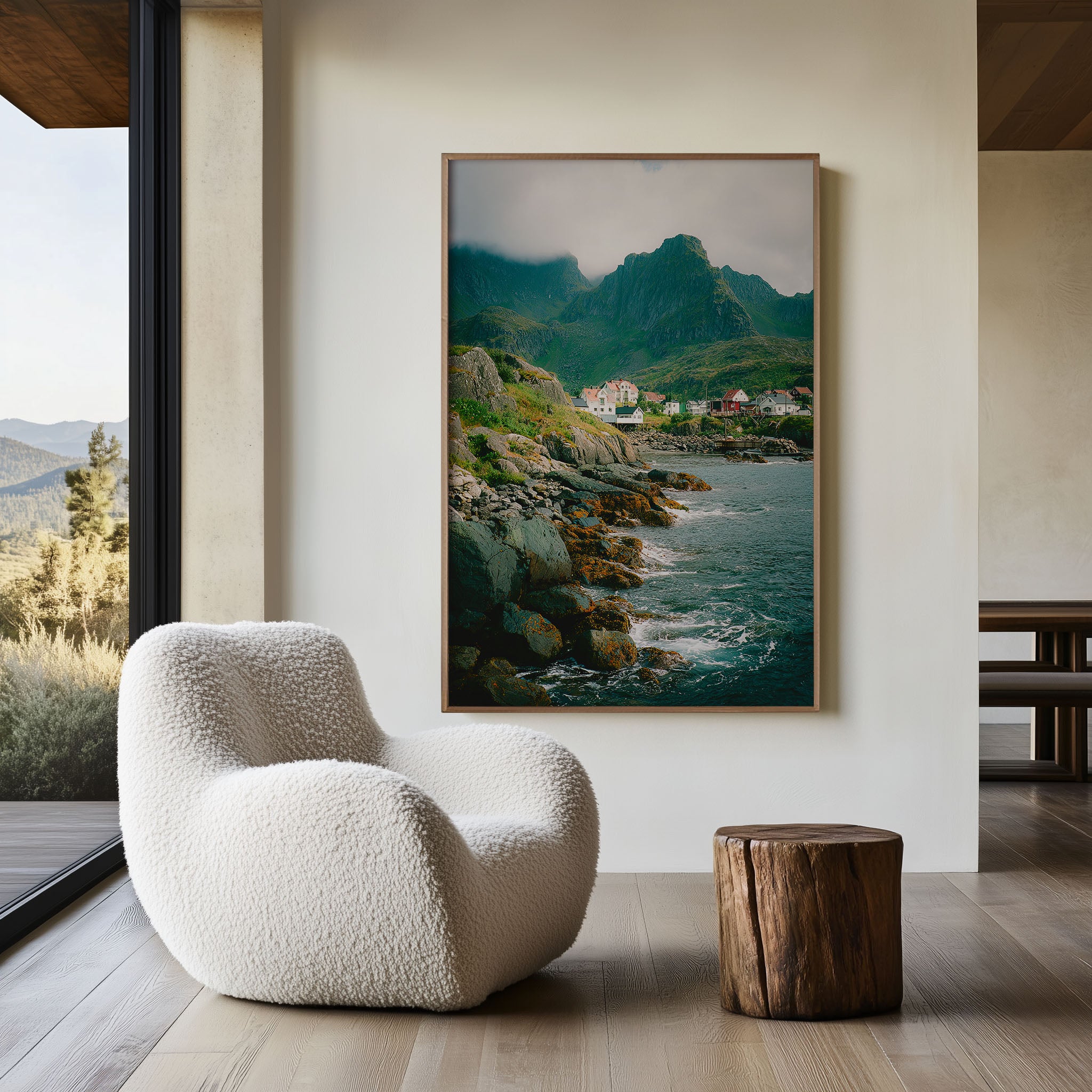 Lofoten Islands Fishing Village Wall Art Print | Norway Arctic Coastal Photography | Norwegian Sea Mountain Landscape Poster | Scandinavian Nature Travel Print | Nordic Home Decor