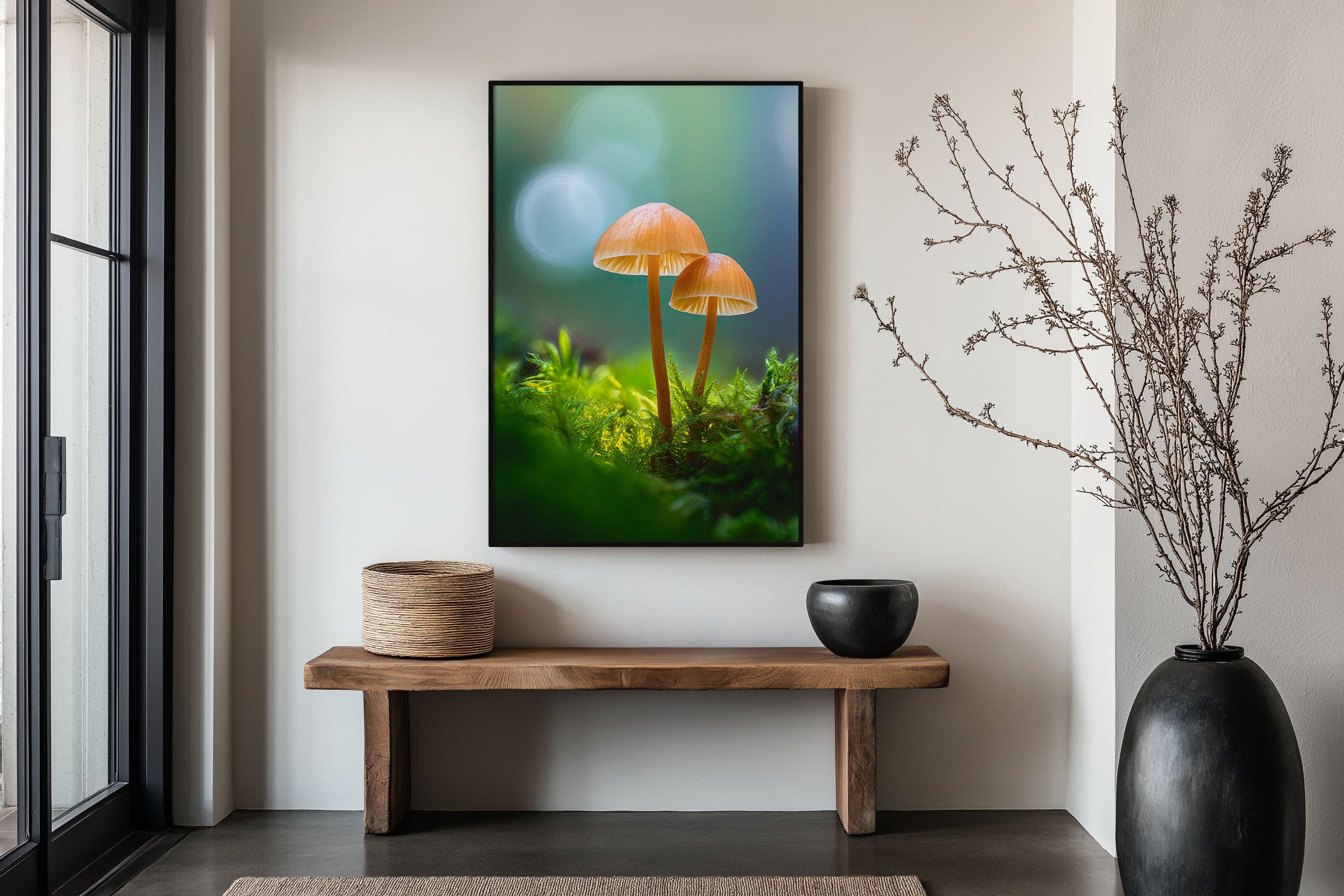 Forest Mushroom Macro Print | Enchanted Fungi Moss Wall Art | Magical Nature Photography