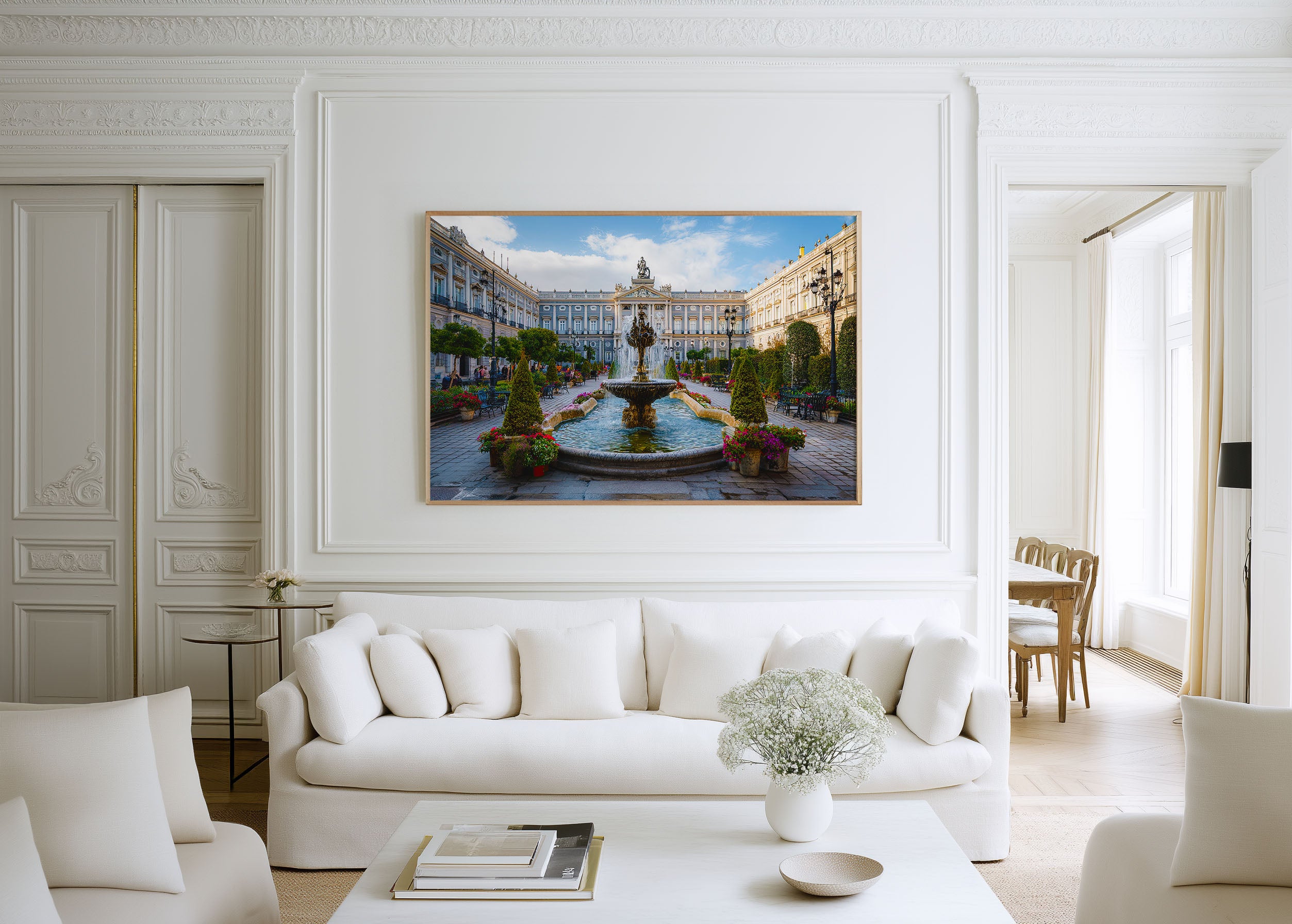 Madrid Royal Palace Plaza Wall Art Print | Elegant Spain Travel Decor