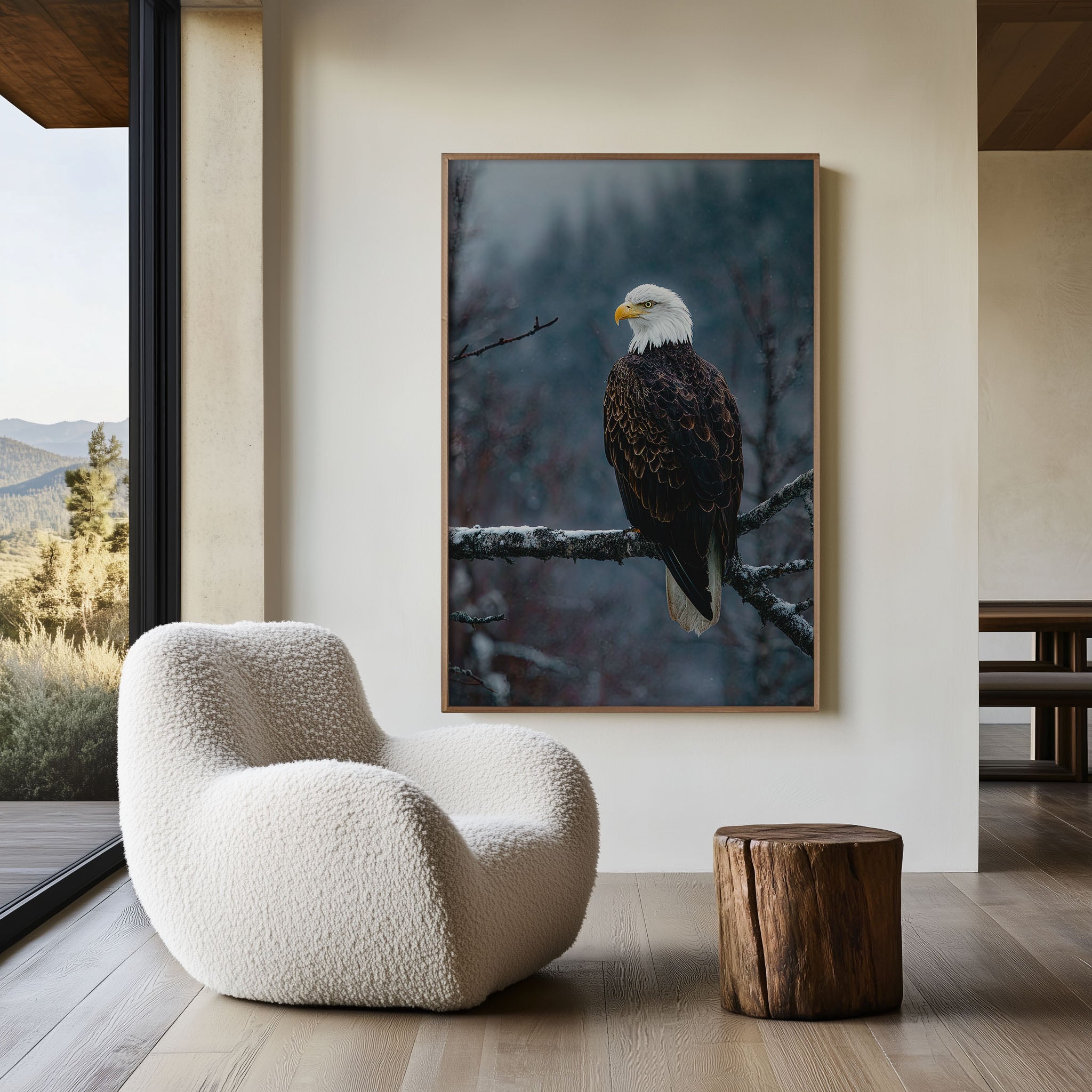 Bald Eagle Wall Art Print – Majestic Bird Canvas & Framed Winter Wildlife Photography Decor