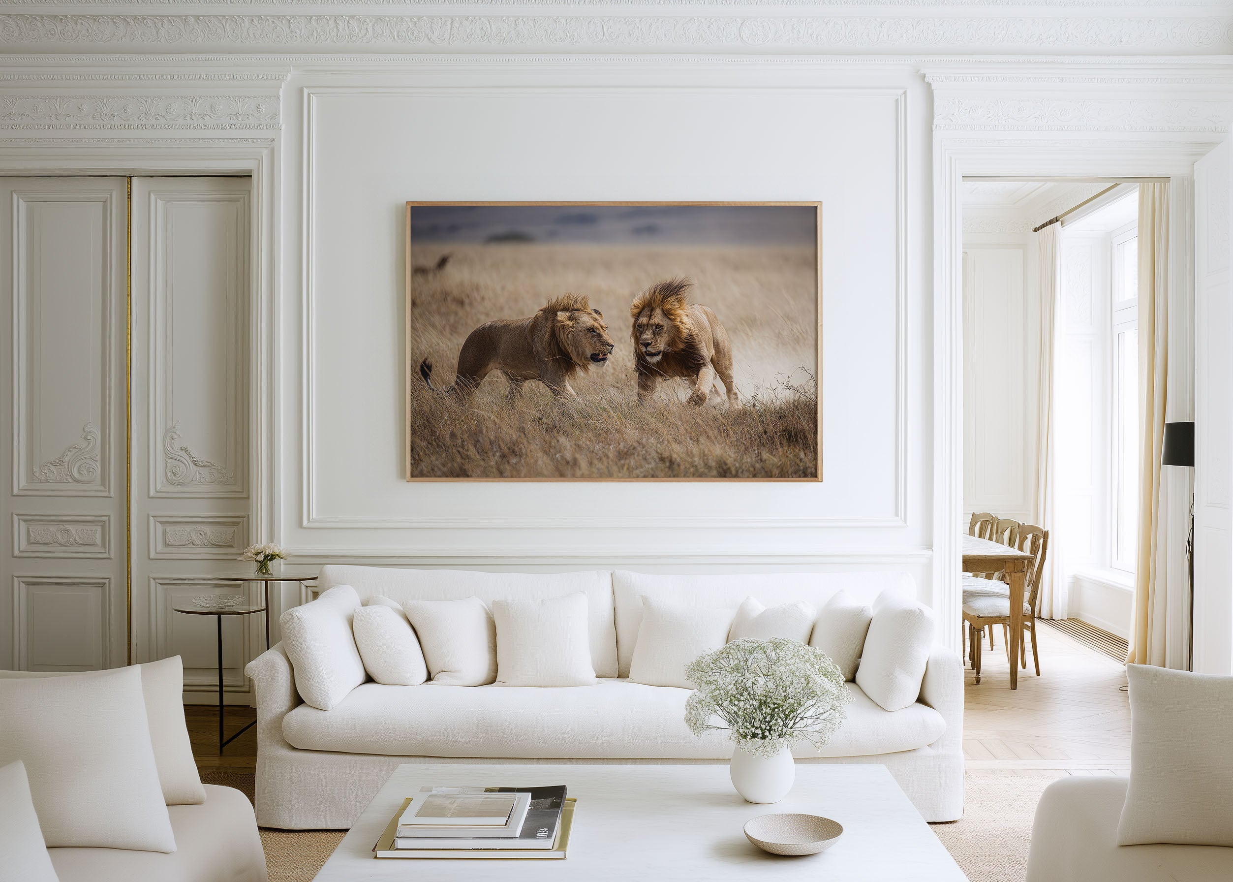Male Lions Wall Art – African Plains Wildlife Print