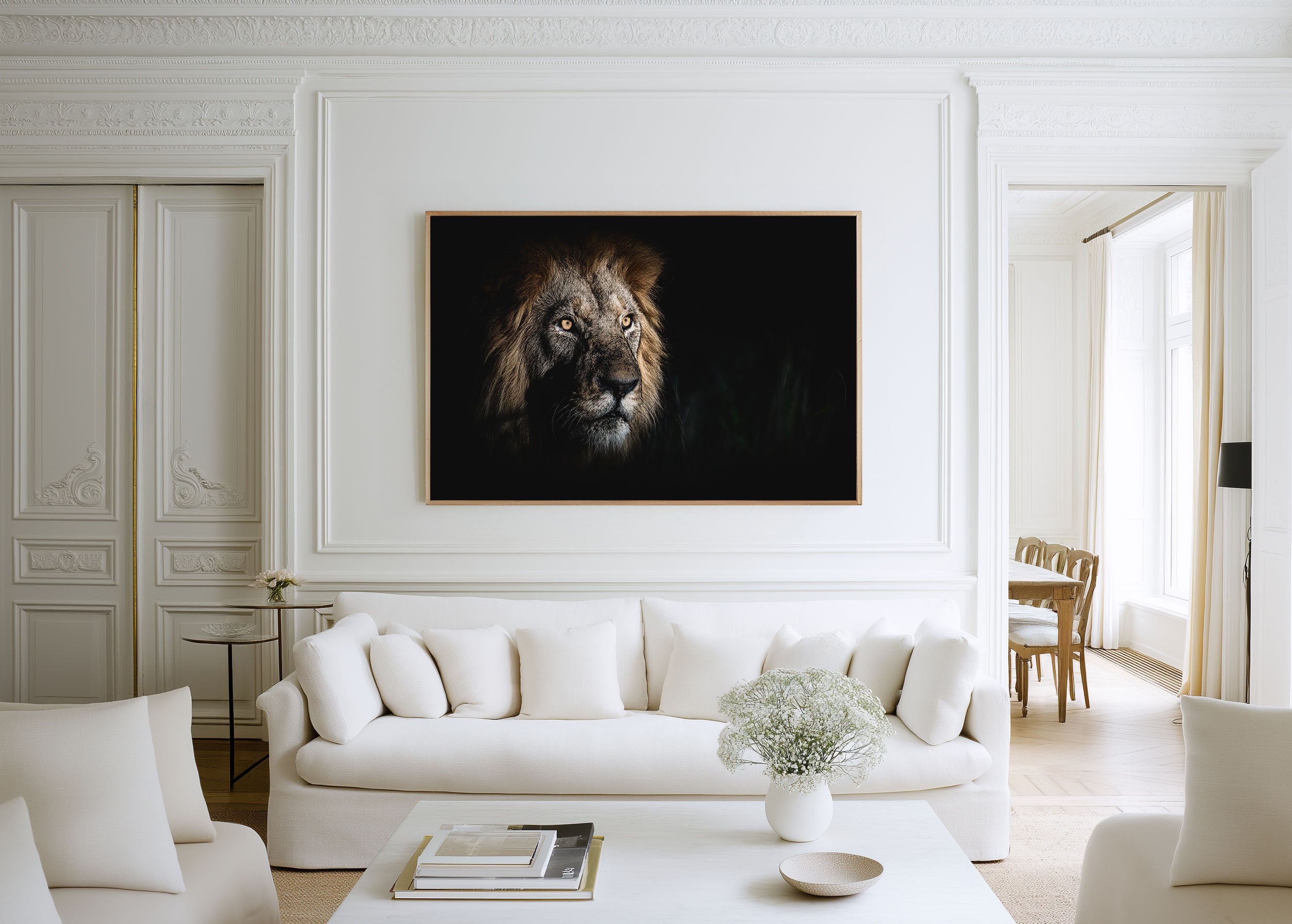 Male Lion Portrait | Dark Low-Key Wildlife Fine Art Print
