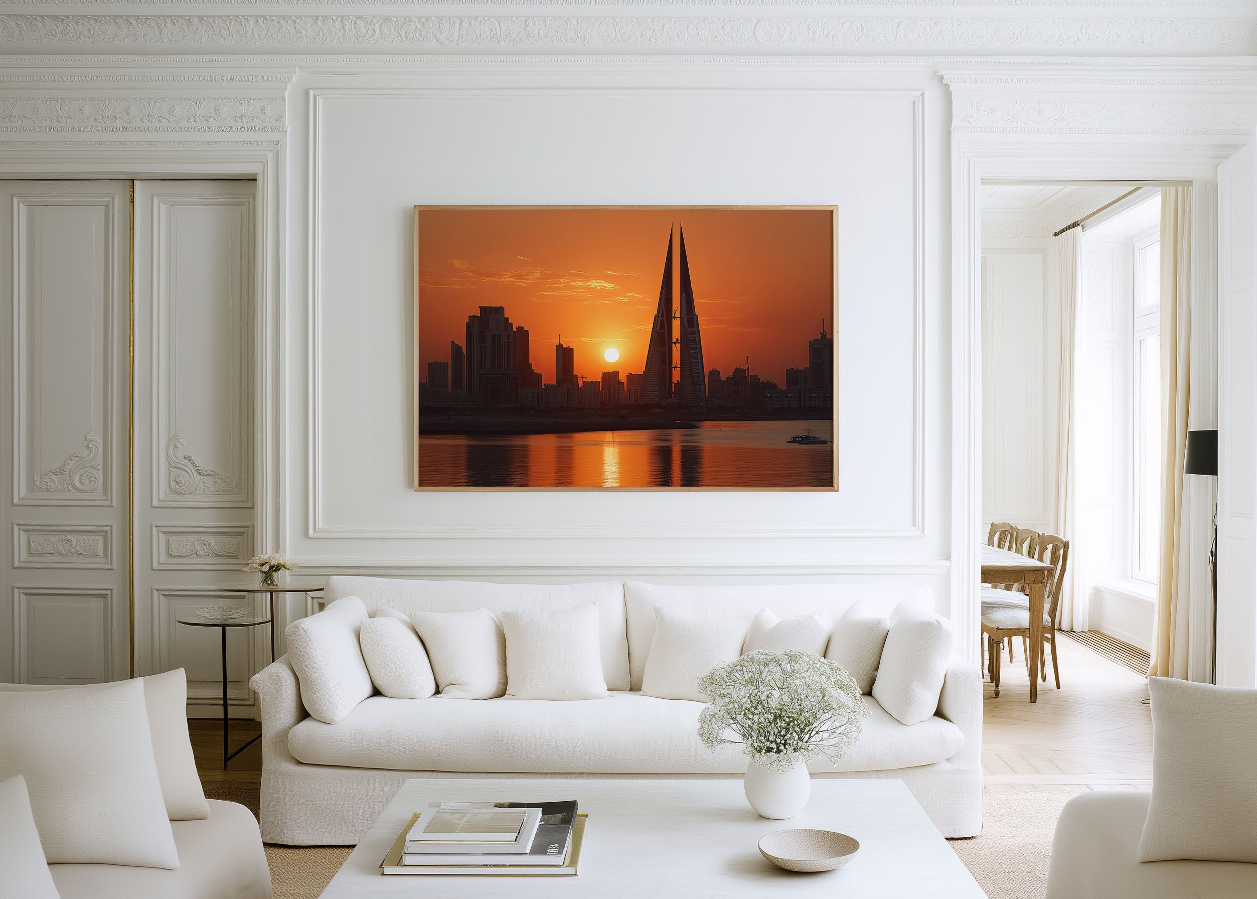 Manama Bahrain Skyline Wall Art Print | Gulf City Sunset