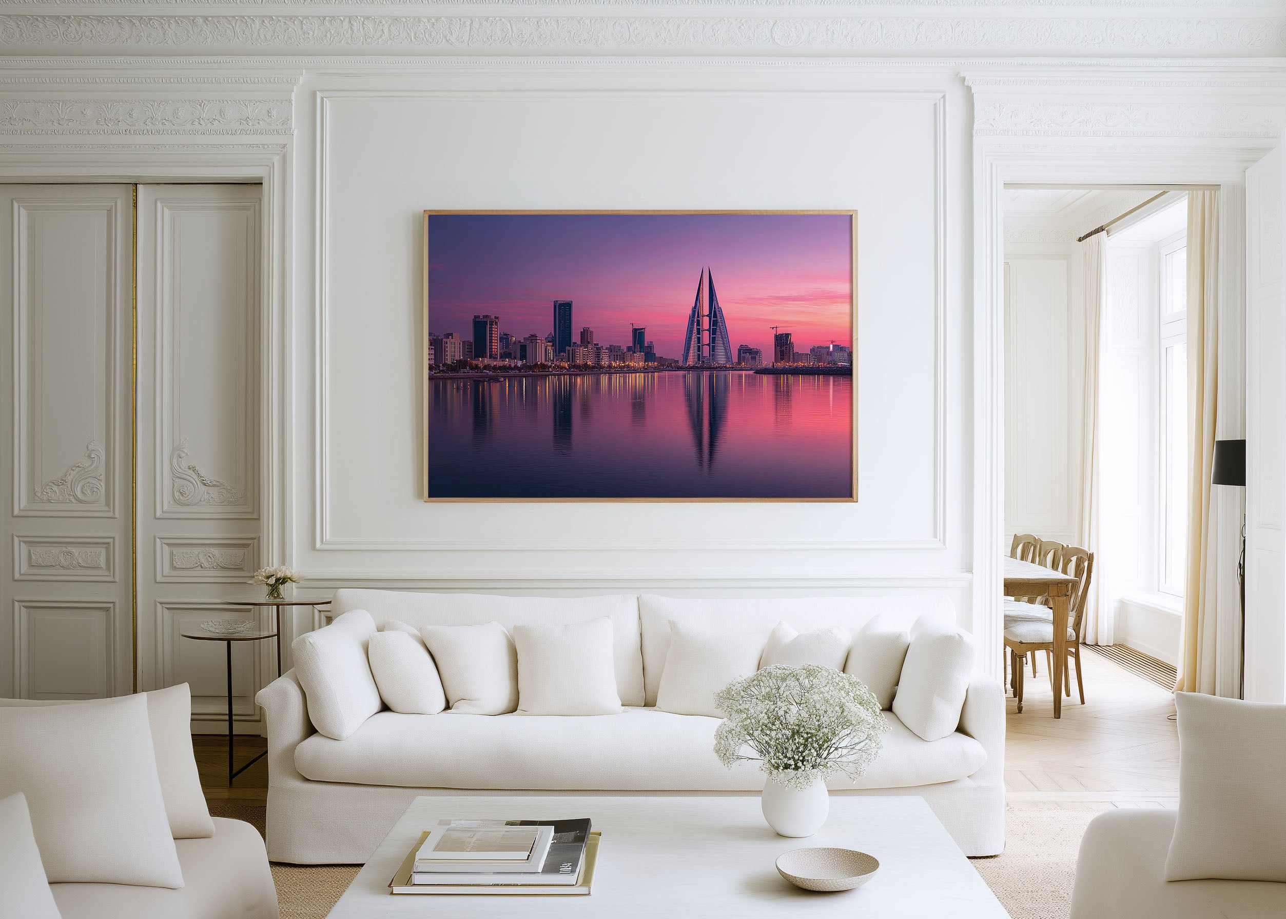 Manama Bahrain Skyline Sunset Wall Art | Bahrain Cityscape Print