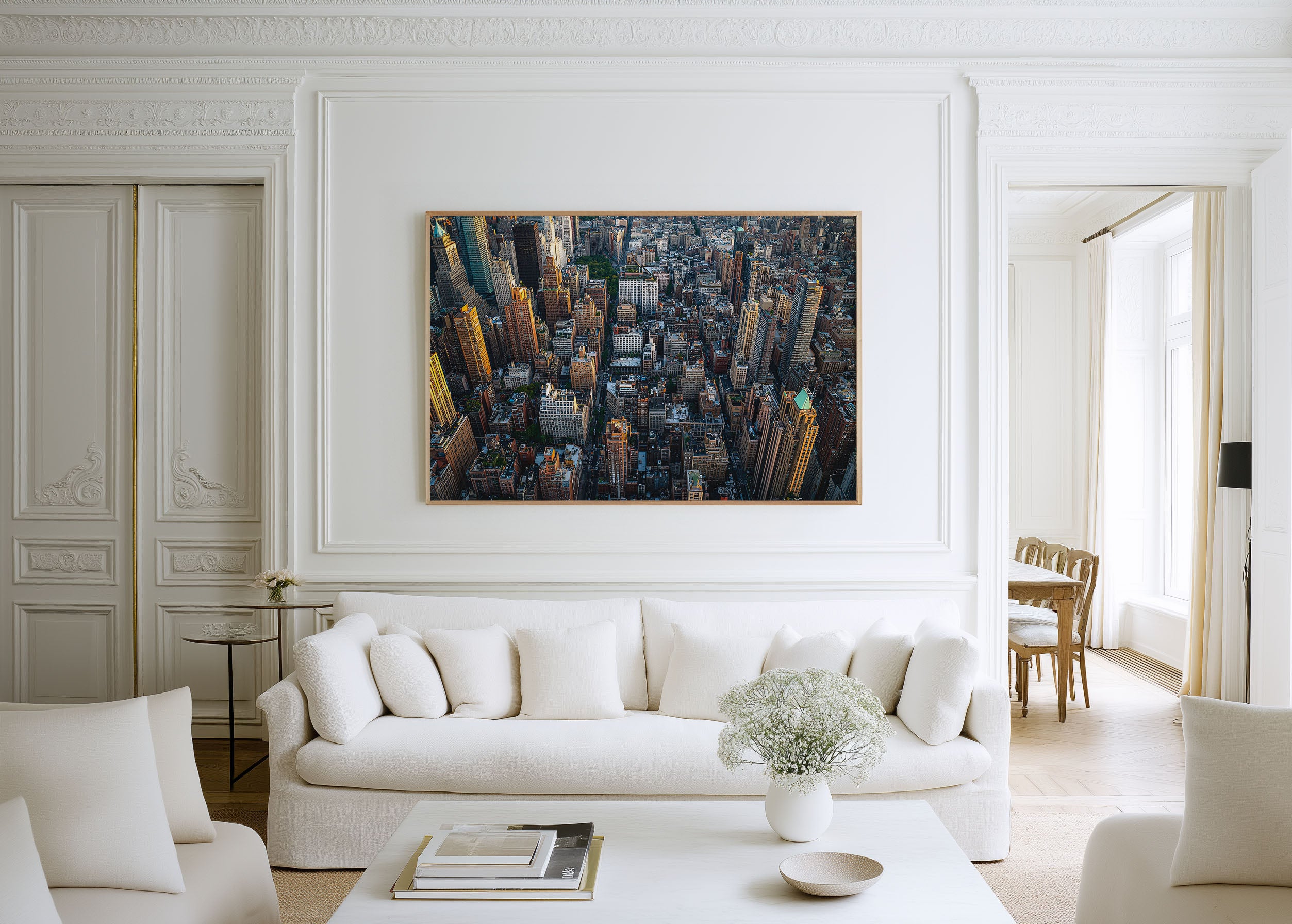 Manhattan New York City Aerial Wall Art – NYC Skyline Urban Landscape Print