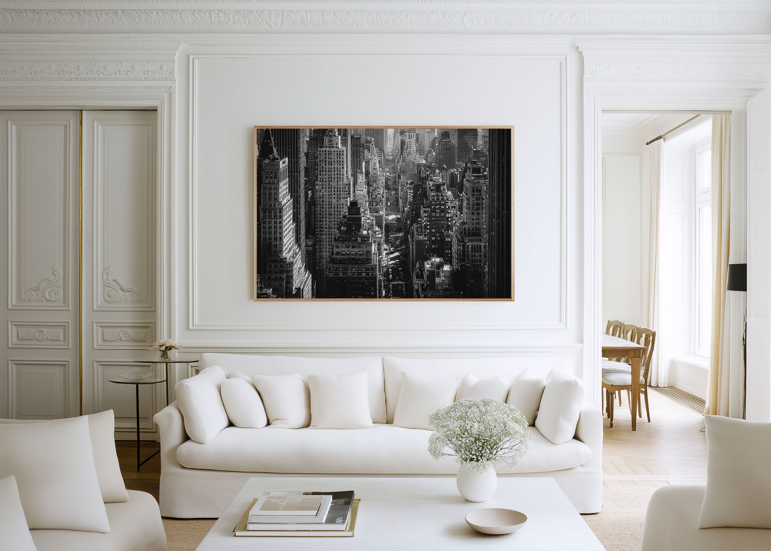 Manhattan Skyscrapers Black & White Wall Art
