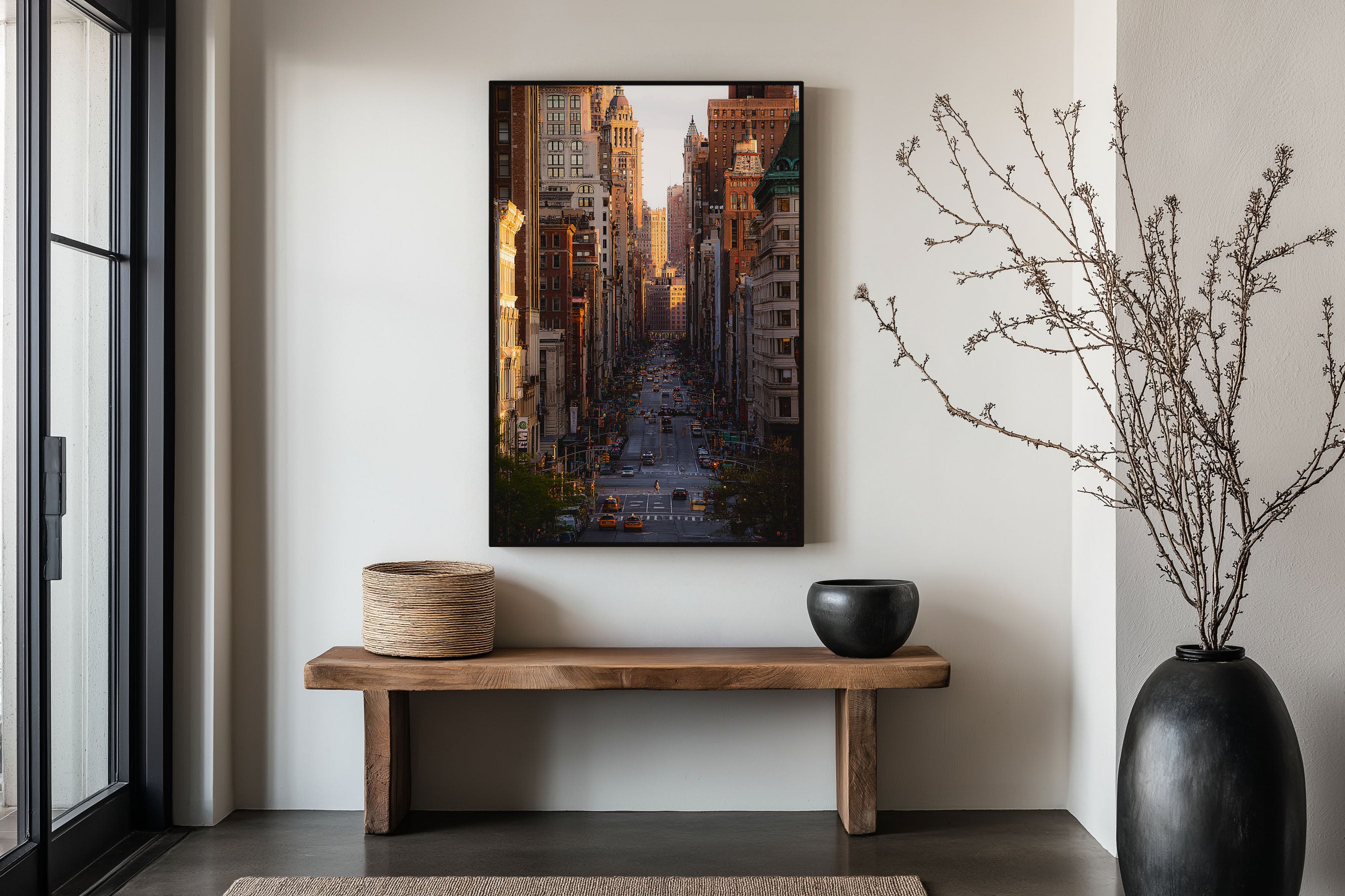 New York City Print | Manhattan Avenue at Golden Hour | NYC Street View Wall Art | Cityscape Photography Poster