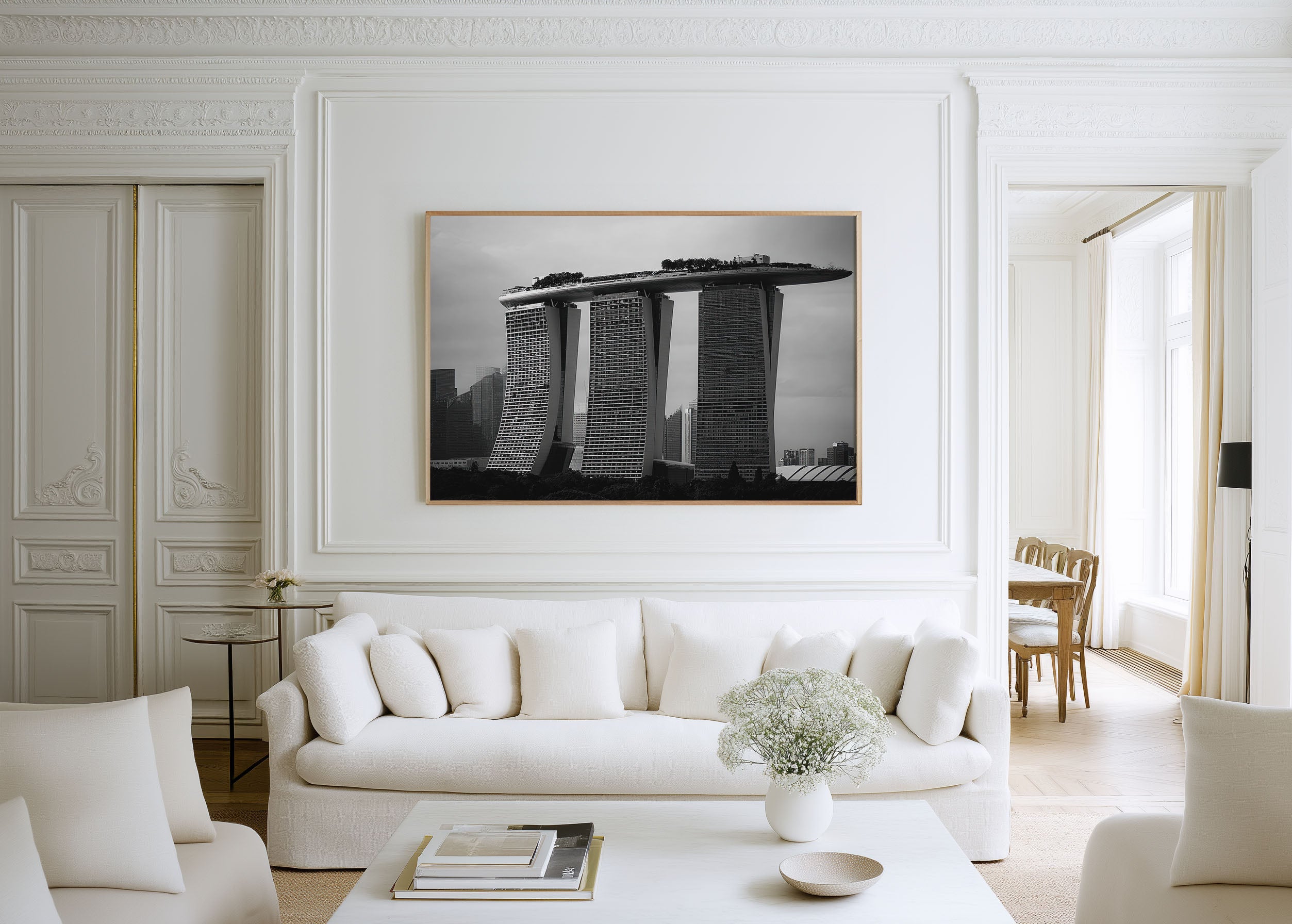 Marina Bay Sands Black & White Wall Art Print