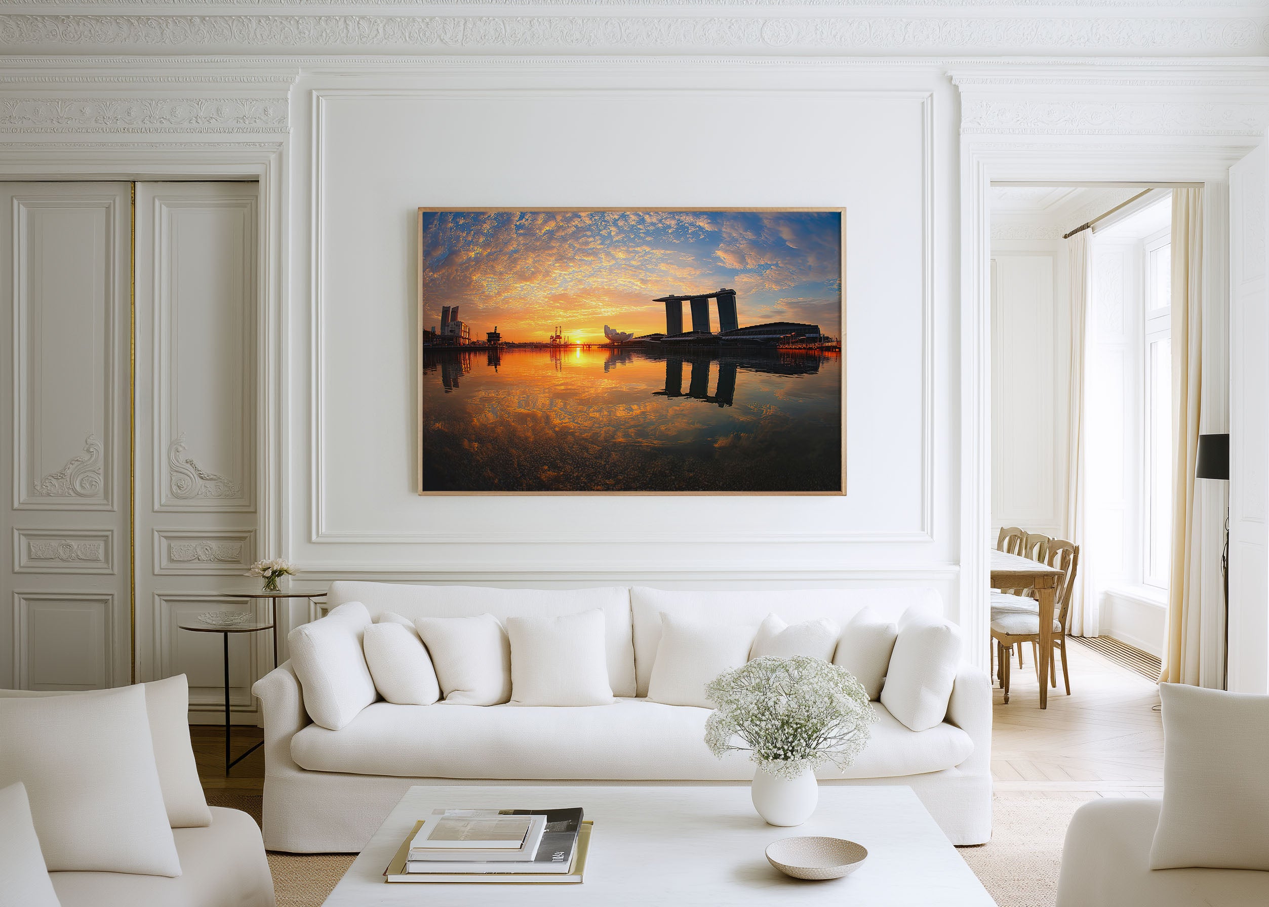Marina Bay Sands Sunset Print – Singapore Skyline Wall Art